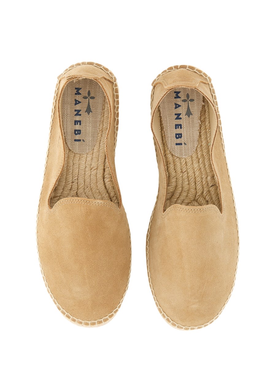 Manebi Embossed Suede Espadrilles In Brown