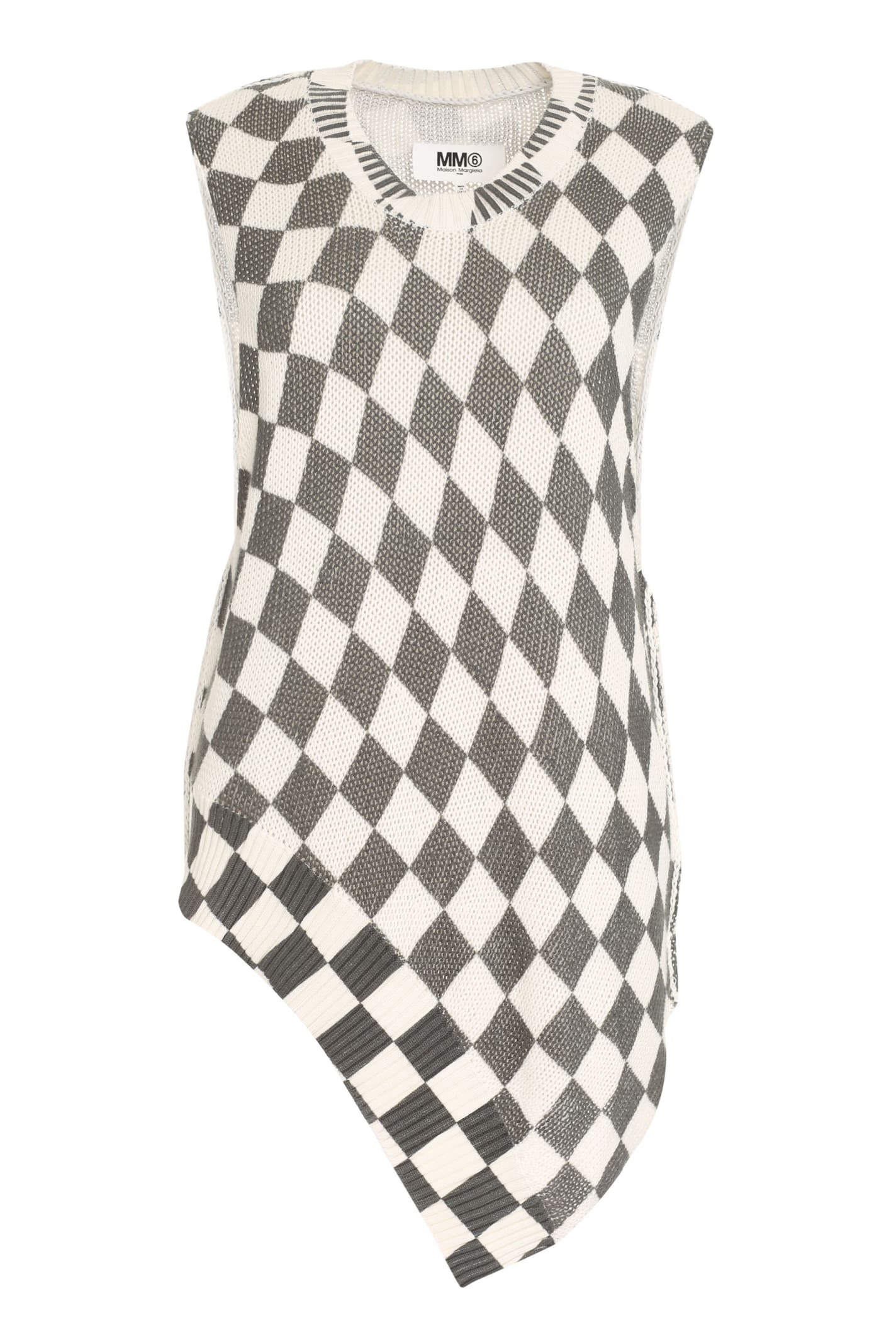 Mm6 Maison Margiela Black & White Cotton Vest In White