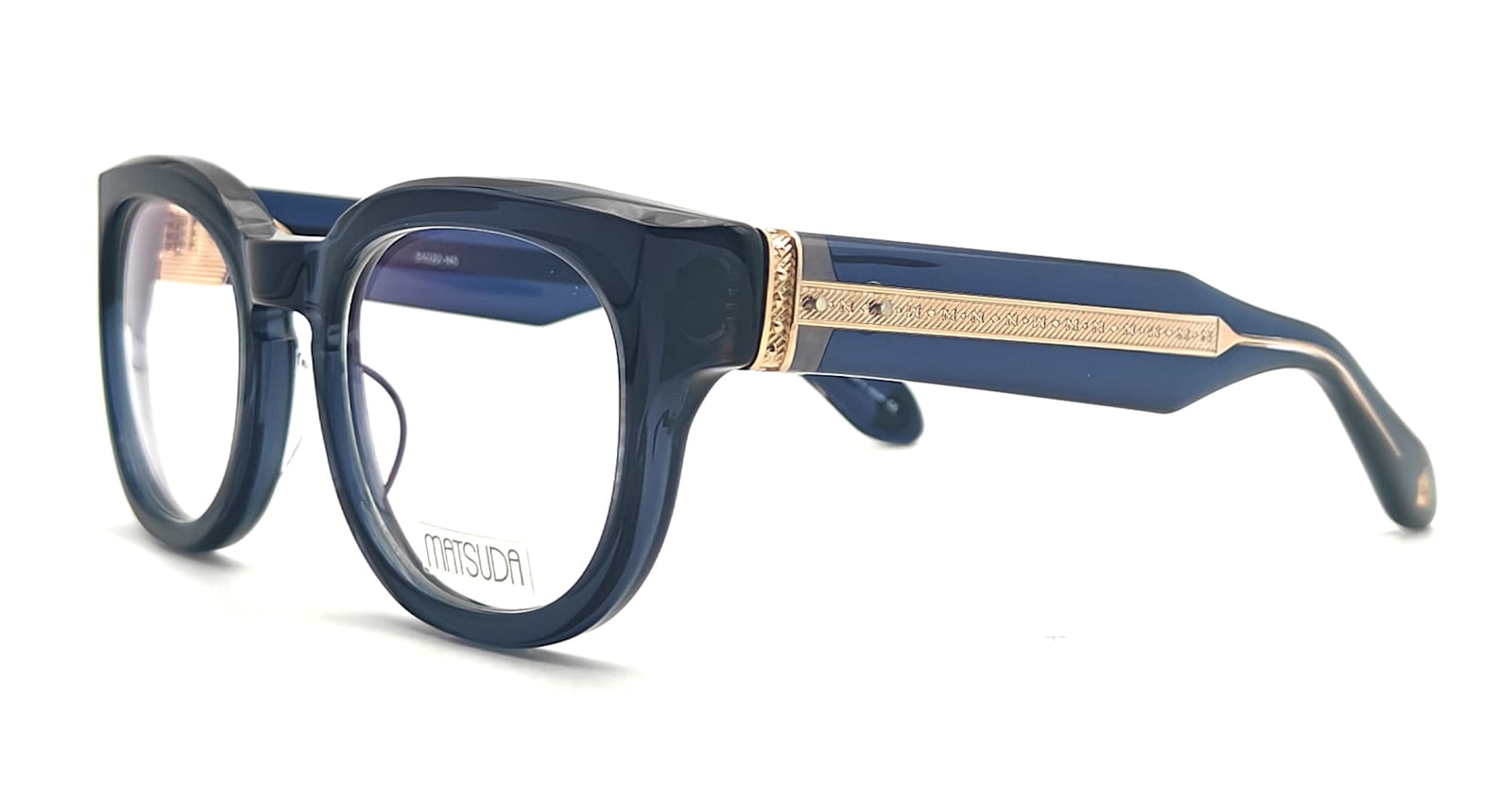Matsuda M1038 - Dark Navy Crystal / Gold Rx Glasses In Blue Navy