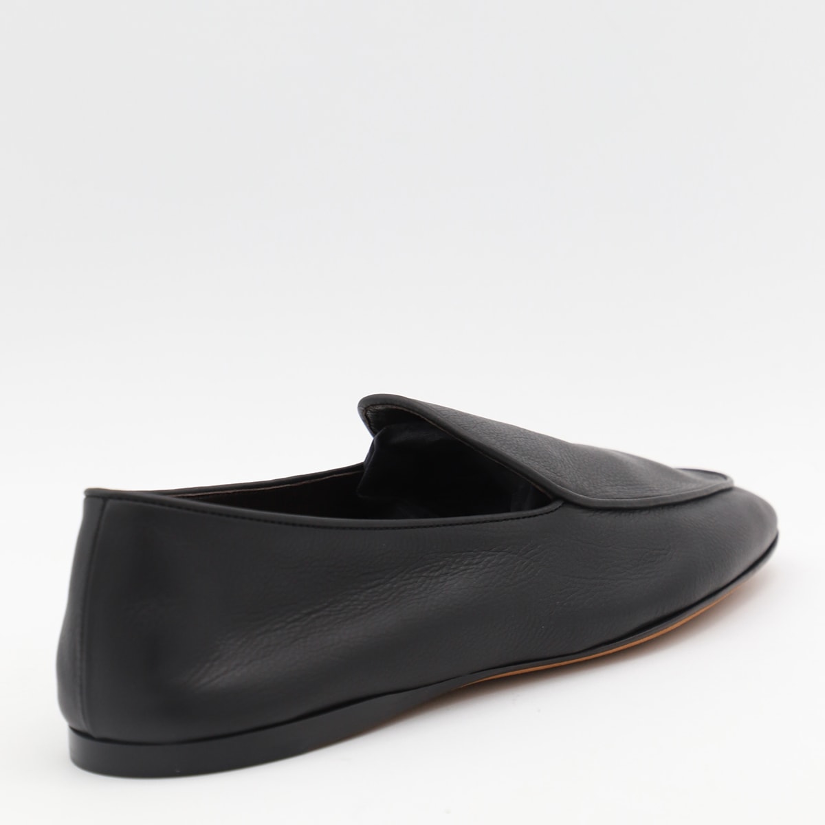 The Row Black Leather Loafers