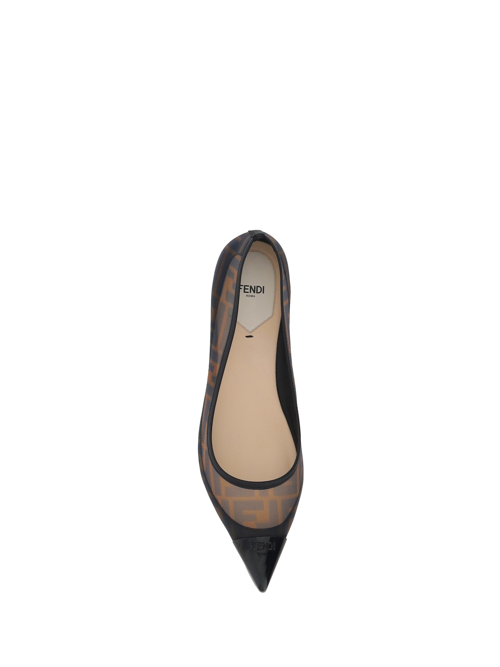 Shop Fendi Colibrì Ballerinas In Tabacco Nero