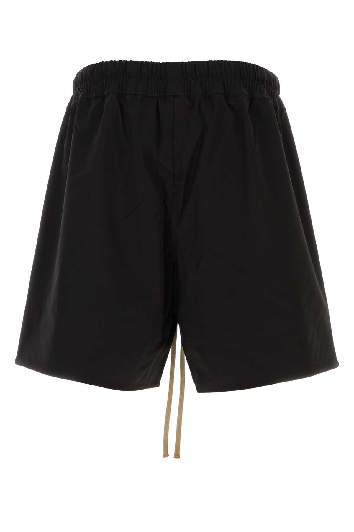 Fear Of God Drawstring Elastic Waistband Wool Shorts In Black