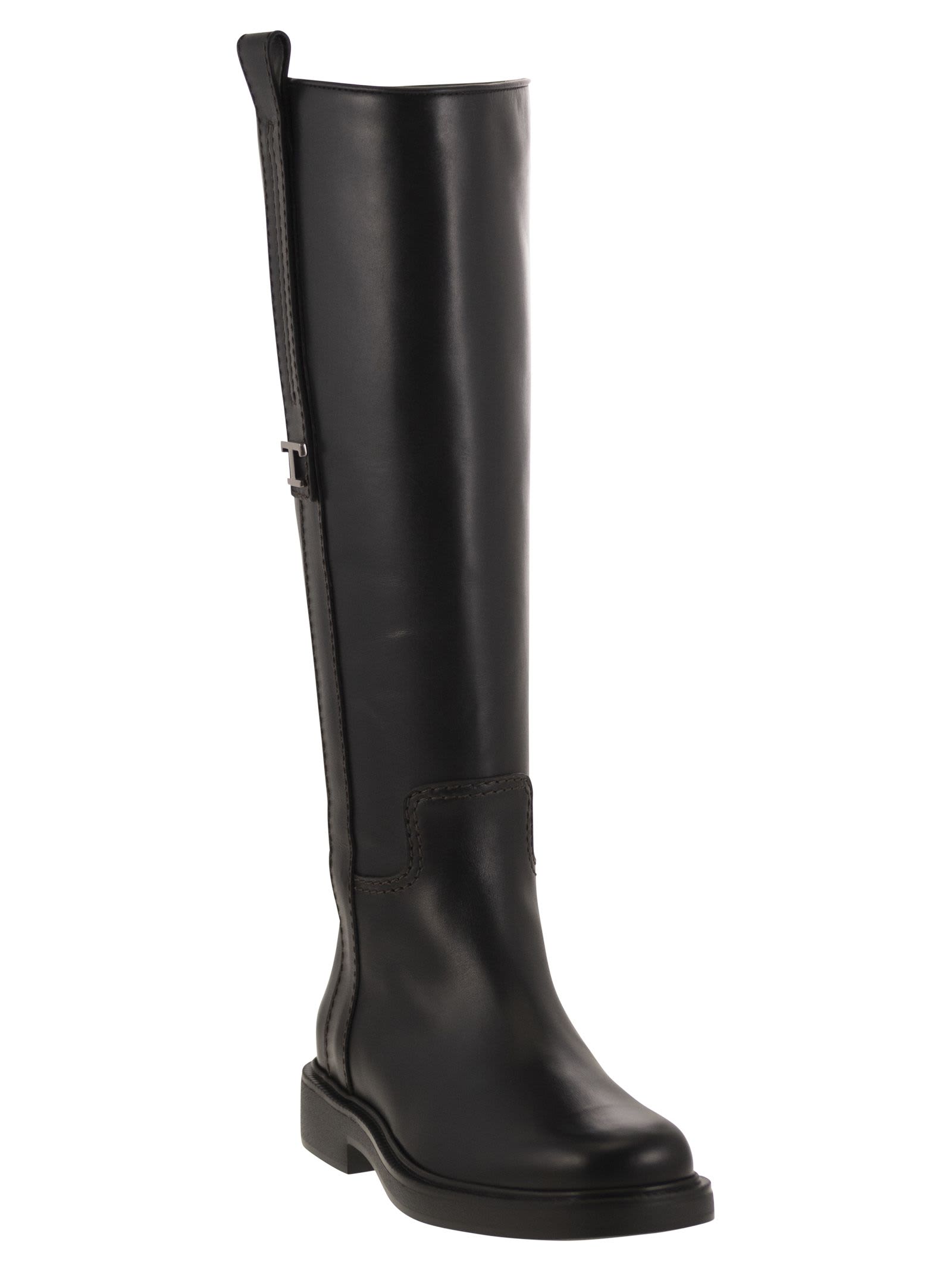 Shop Tod's Leather Boot In Black