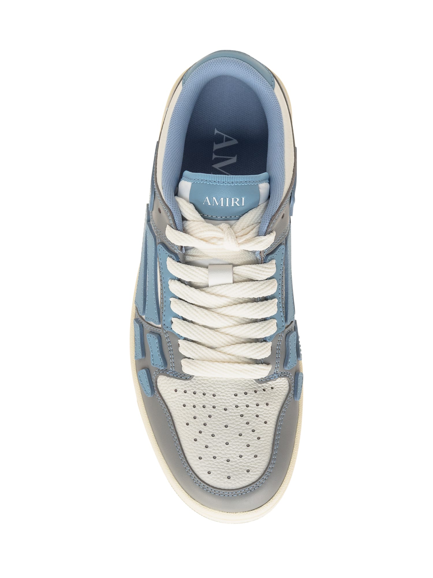 Amiri Varsity Skel Top Low Sneakers Ocean Sky In Baby Blue