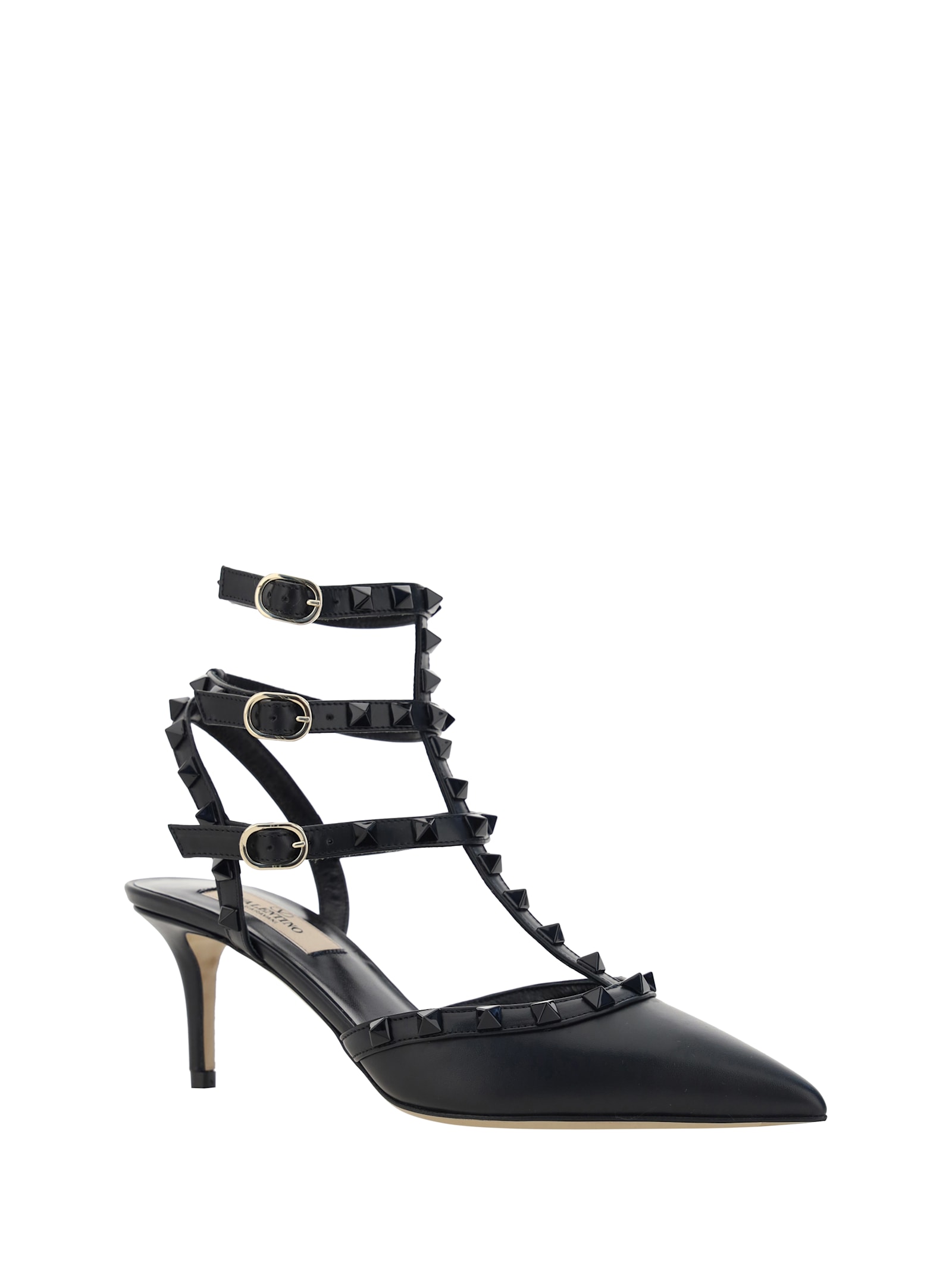 Valentino Garavani Patent Rockstud Pumps With Matching Straps And Studs 65 Mm Woman Black 41.5