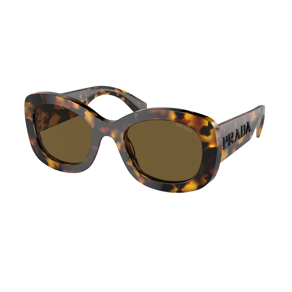 Prada Womens Pr A13s Butterfly-frame Acetate Sunglasses Yellow In Brown