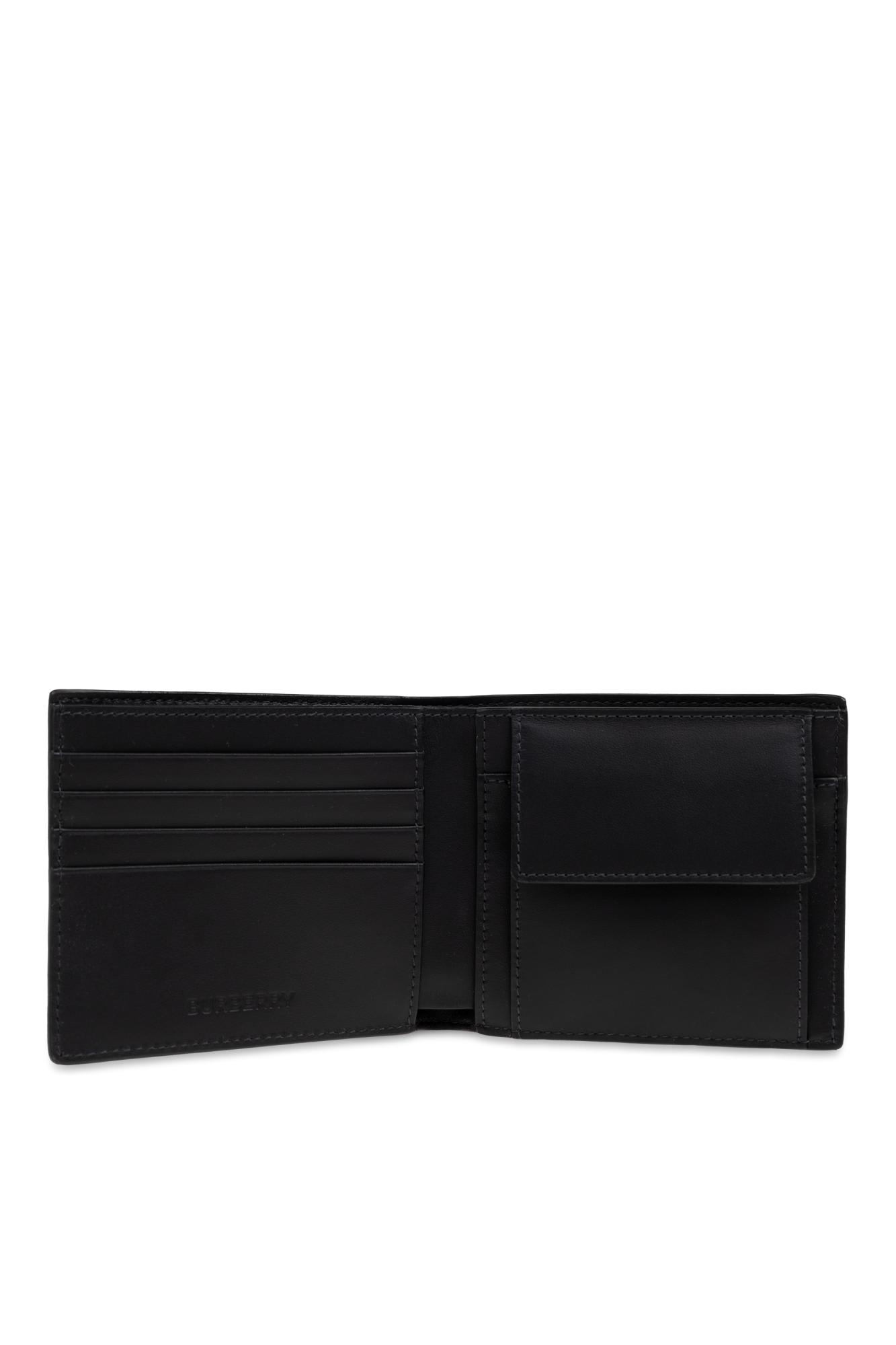 Shop Burberry Folding Wallet In Charcoal