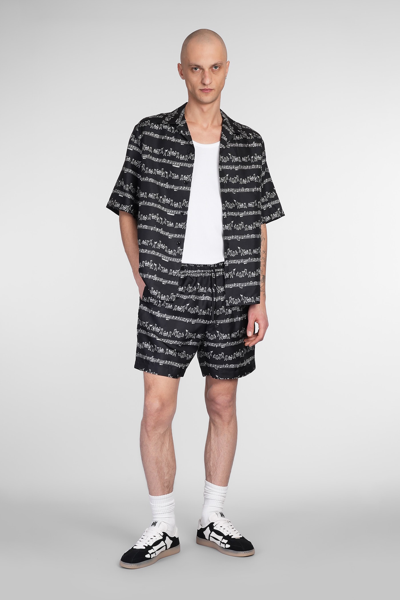 Amiri Graphic-print Shorts In Black