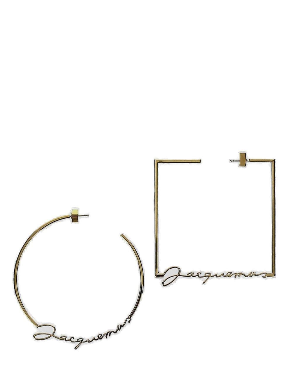 Jacquemus Asymmetric Logo-detailed Earrings