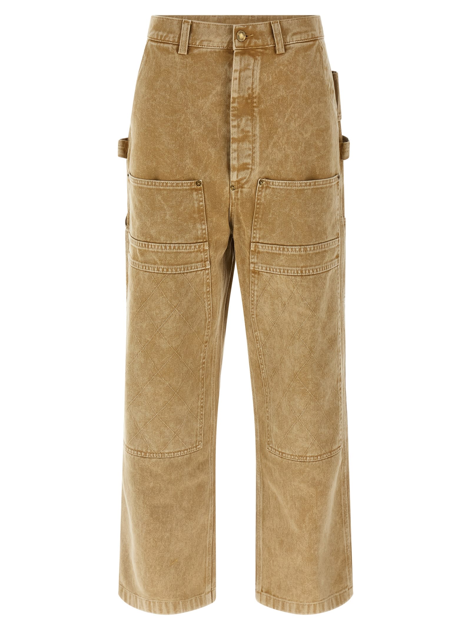 Moschino Wide Leg Cargo Trousers And Pockets In Brown