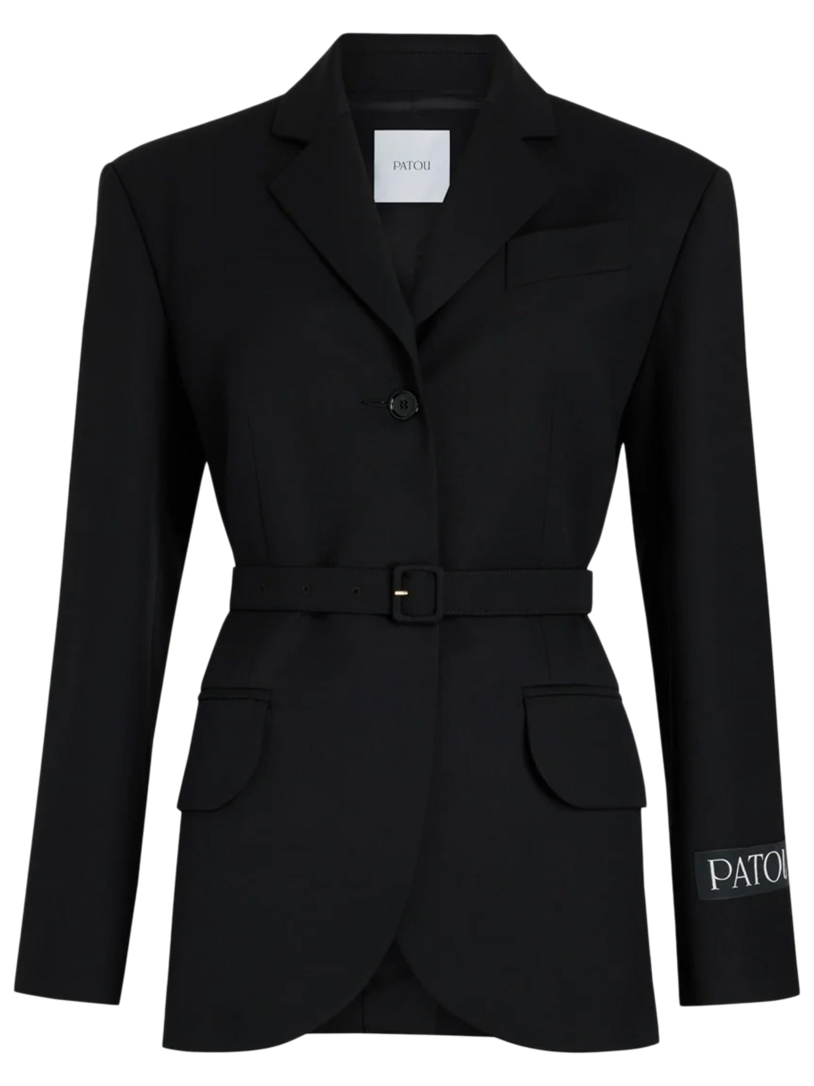 Shop Patou Black Technical Wool Twill Jacket