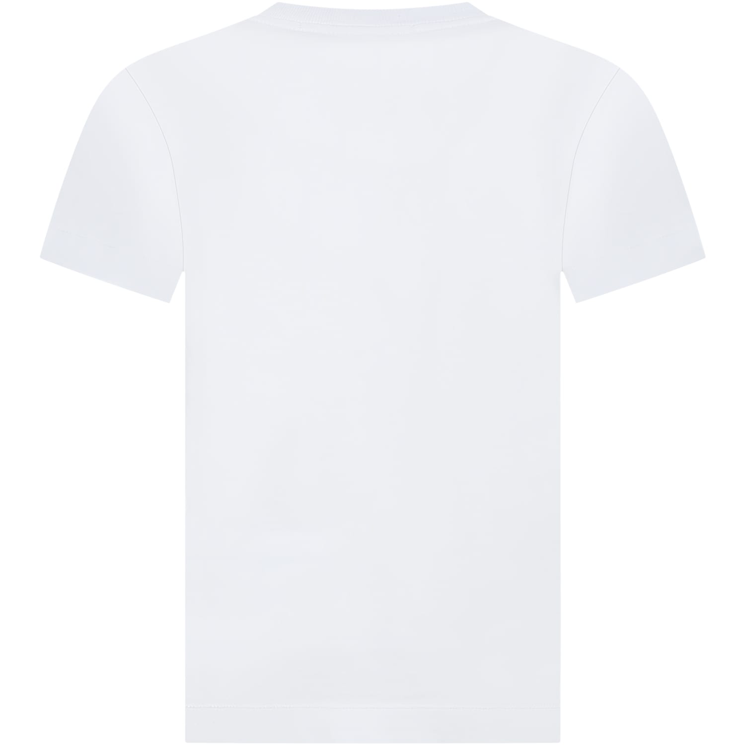 Shop Stone Island Junior White T-shirt For Boy With Logo