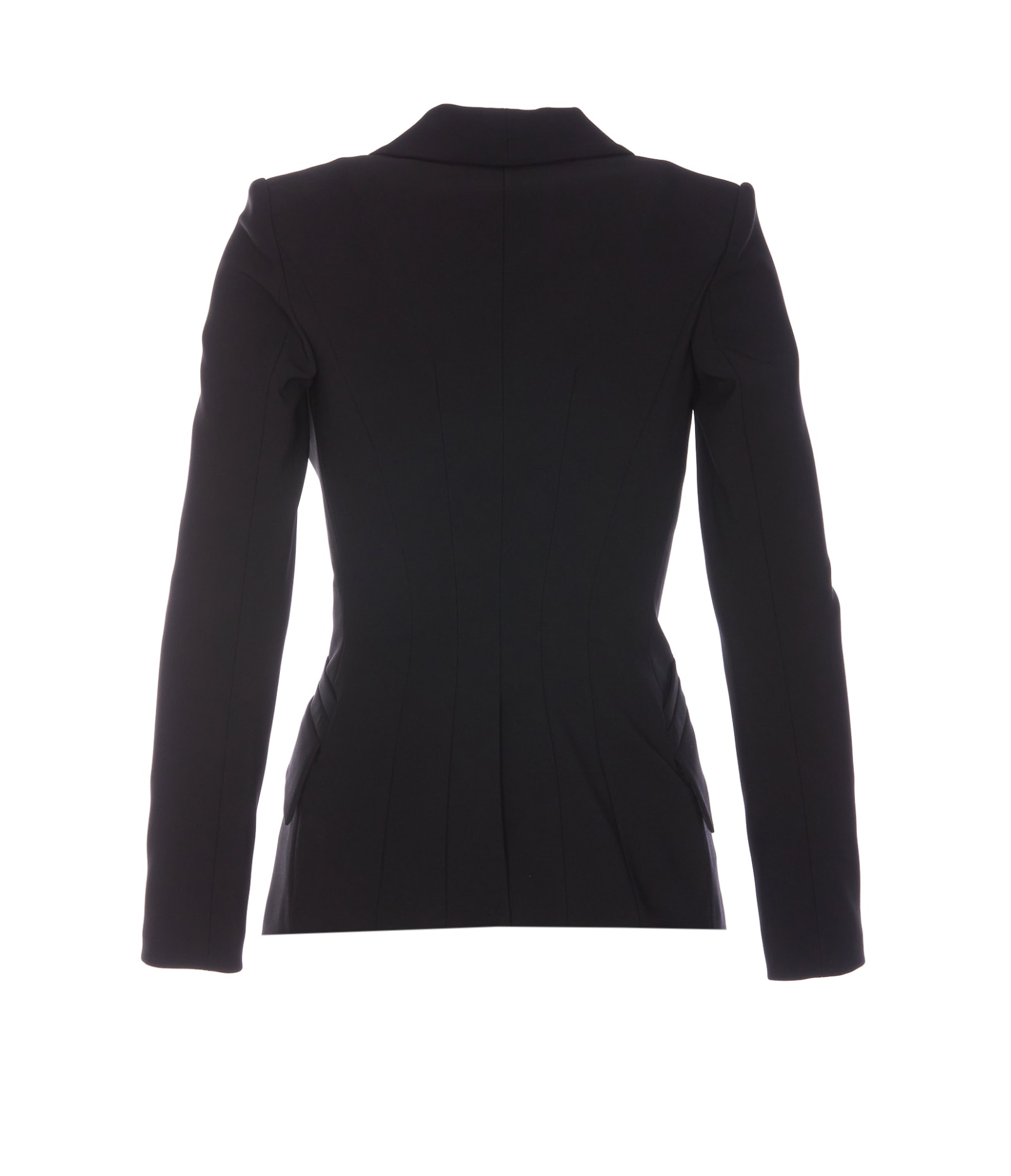 Shop Elisabetta Franchi Double Breasted Blazer In Black