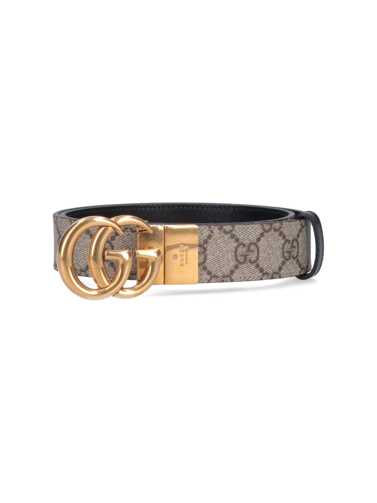 Gucci Gg Marmont Reversible Belt In Black
