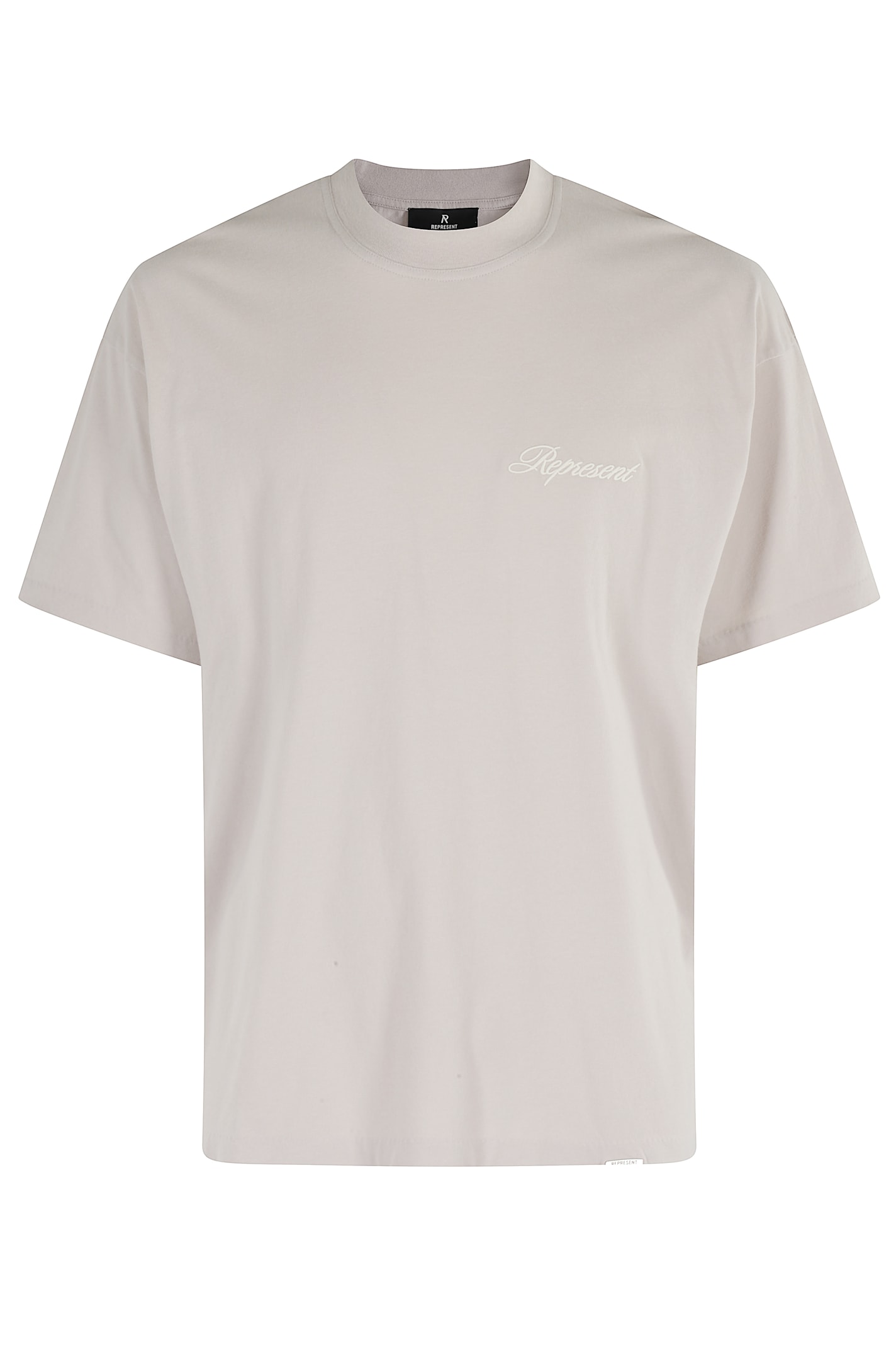 Represent Script-logo Cotton T-shirt In Neutral