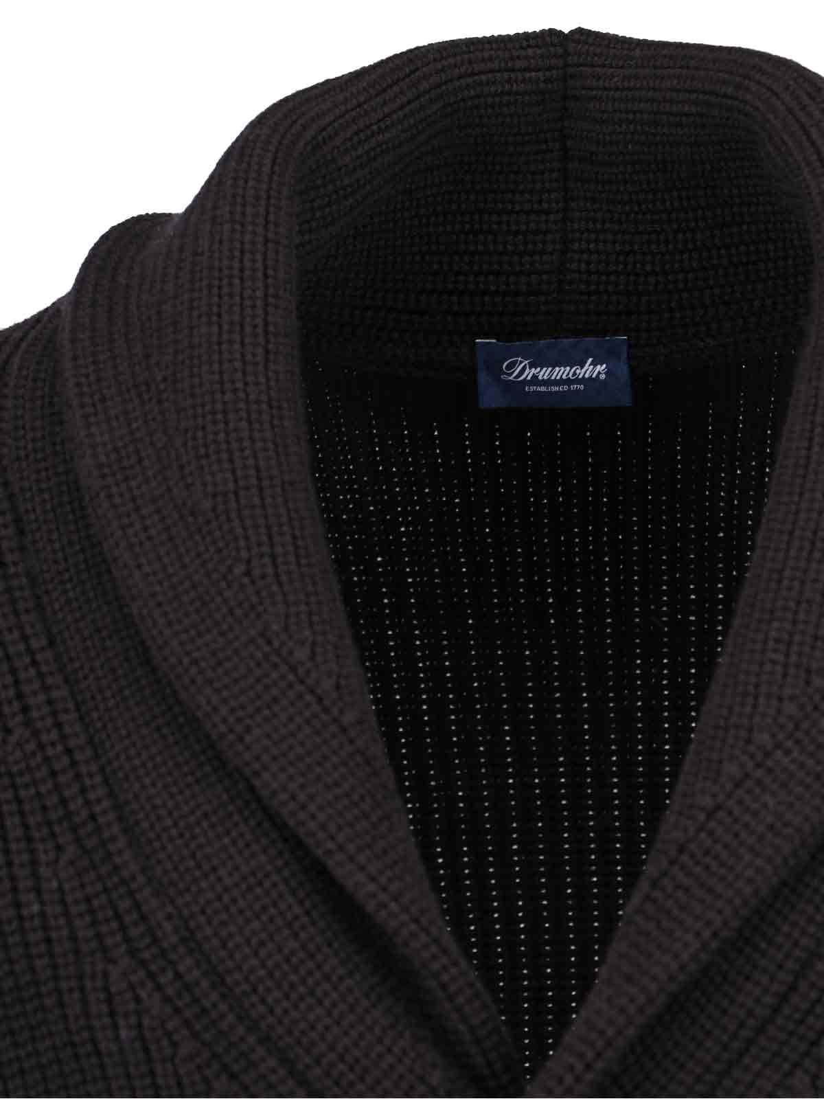 Shop Drumohr Cardigan With Lapels In Brown