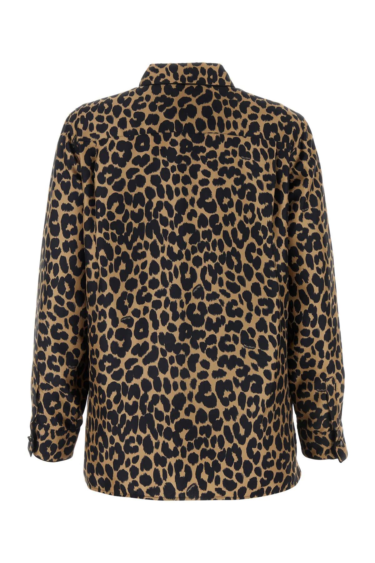 Shop Max Mara Printed Silk Etna Shirt In Cammello Nero