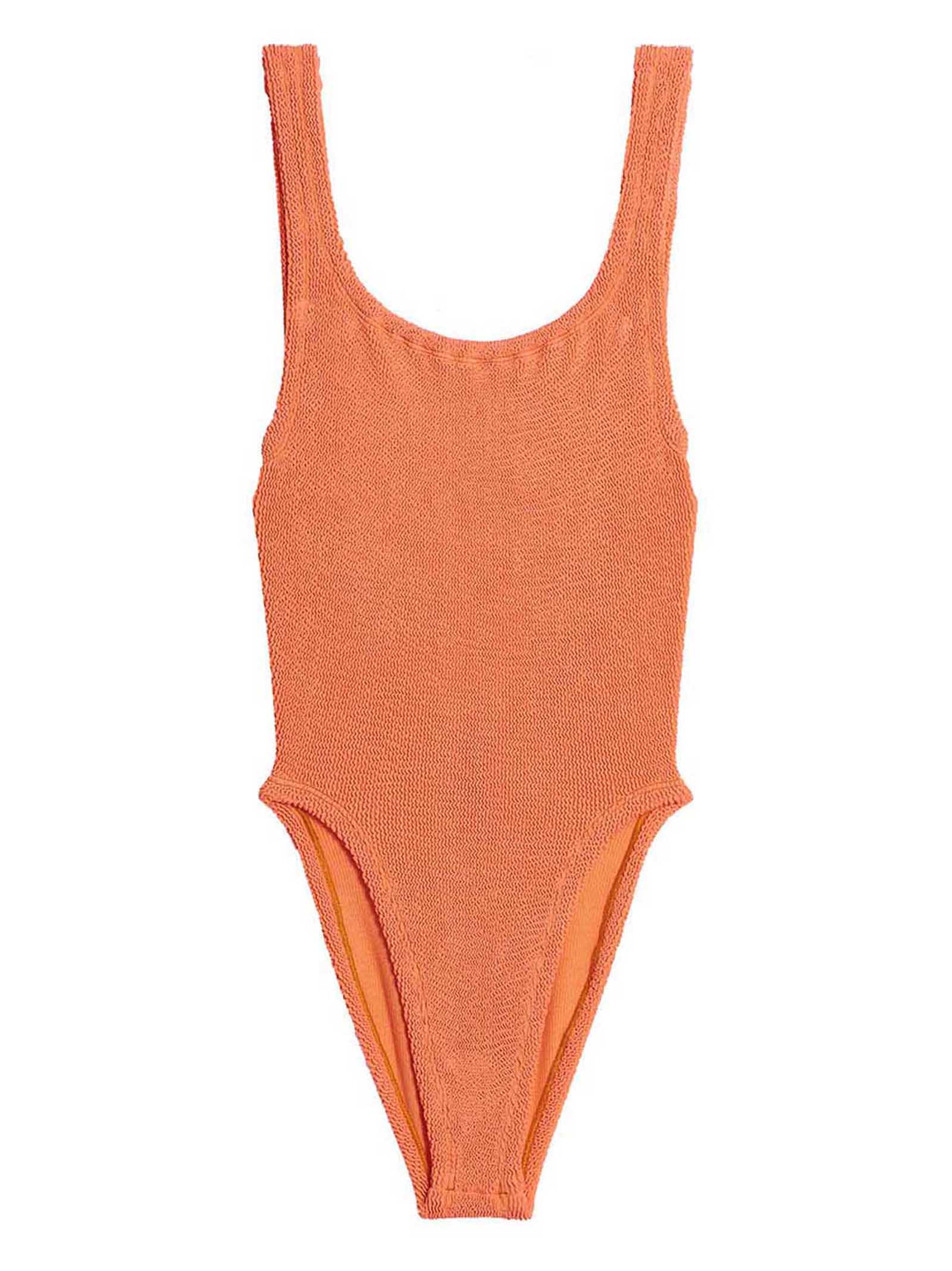 Hunza G Orange Square Neck One-piece Swimsuit In Orange