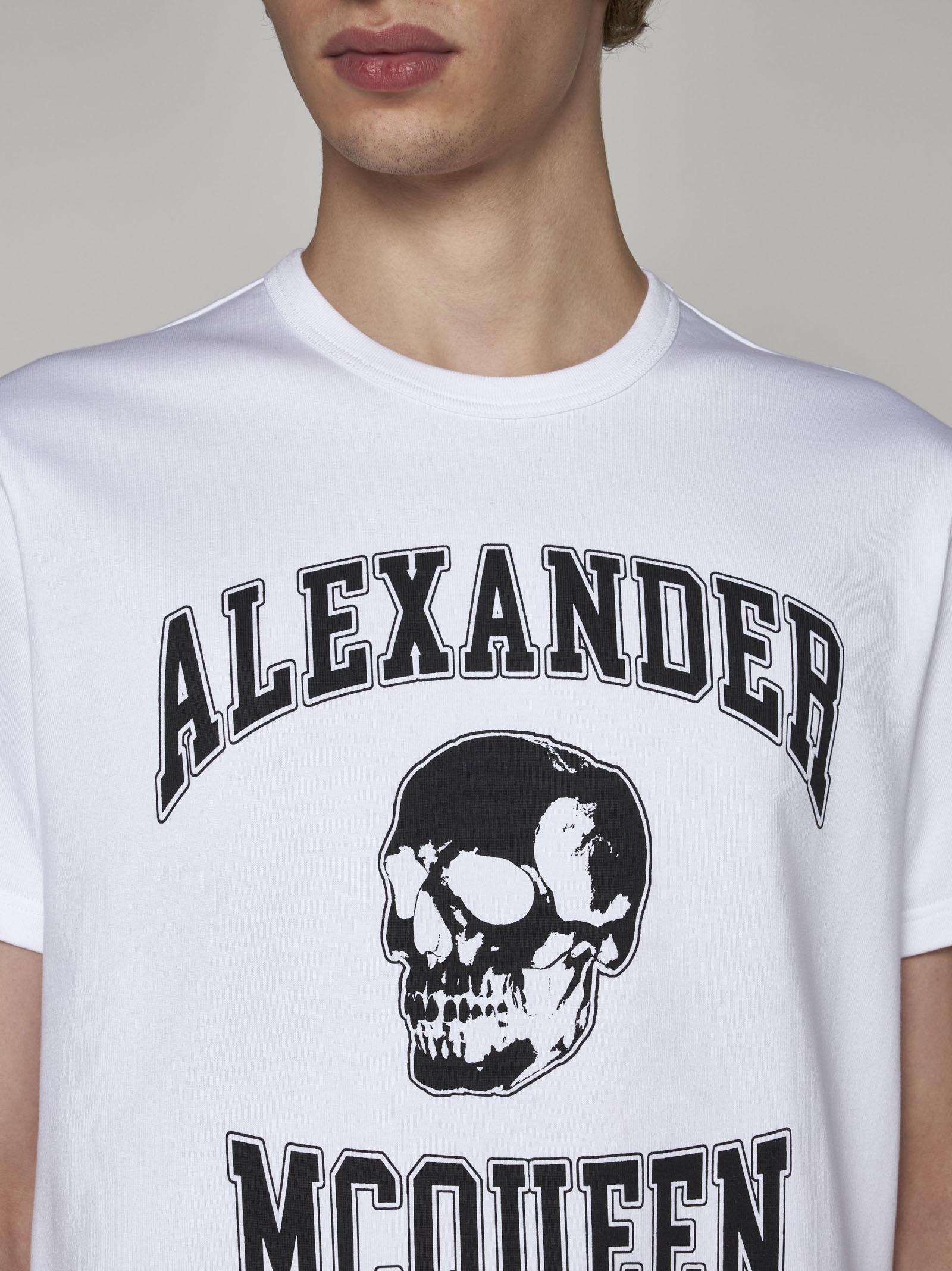 Shop Alexander Mcqueen Logo Print Cotton T-shirt In White