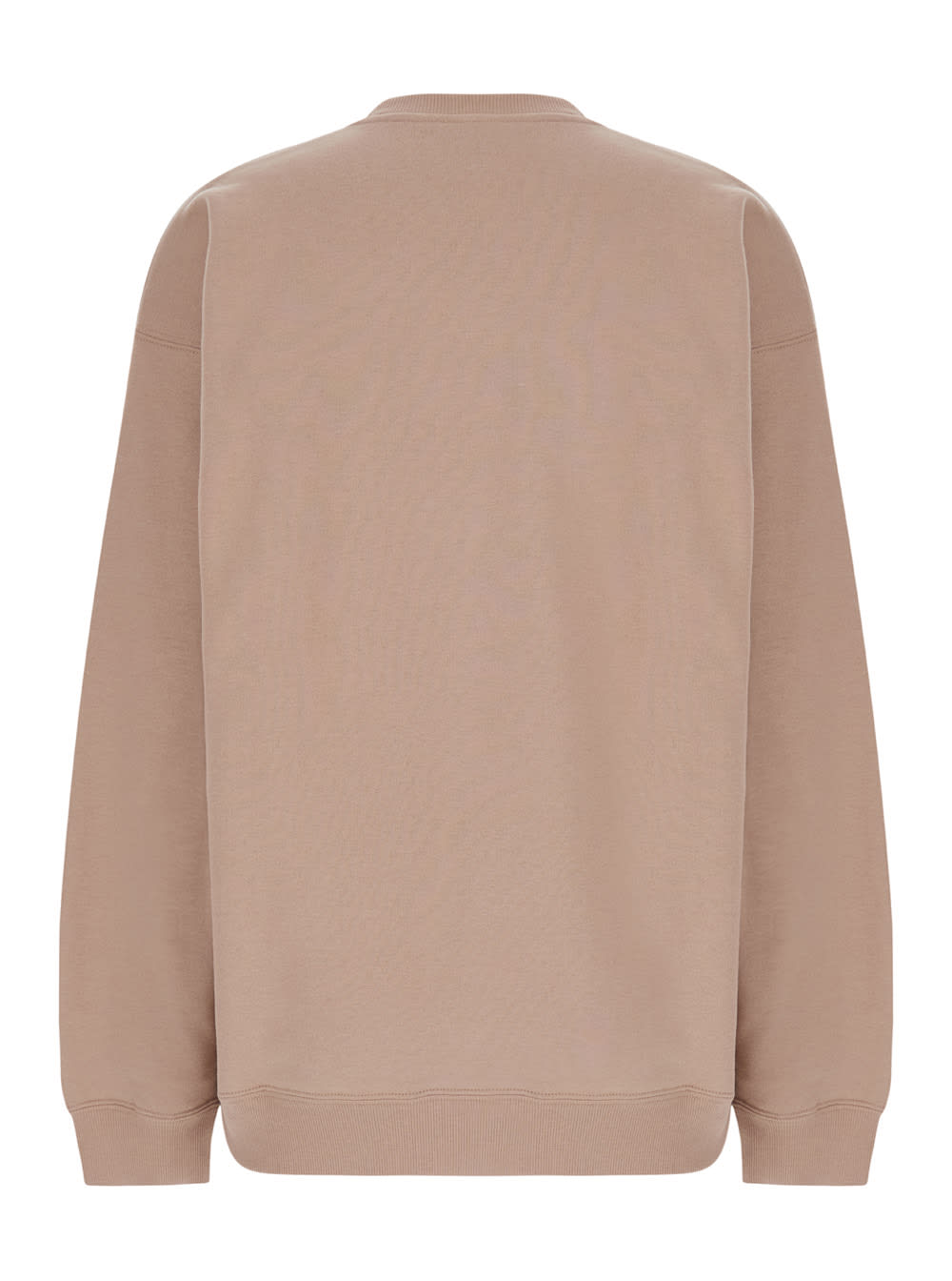 Shop Saint Laurent Pink Crewneck Sweatshirt With Logo Lettering On The Front In Cotton Woman