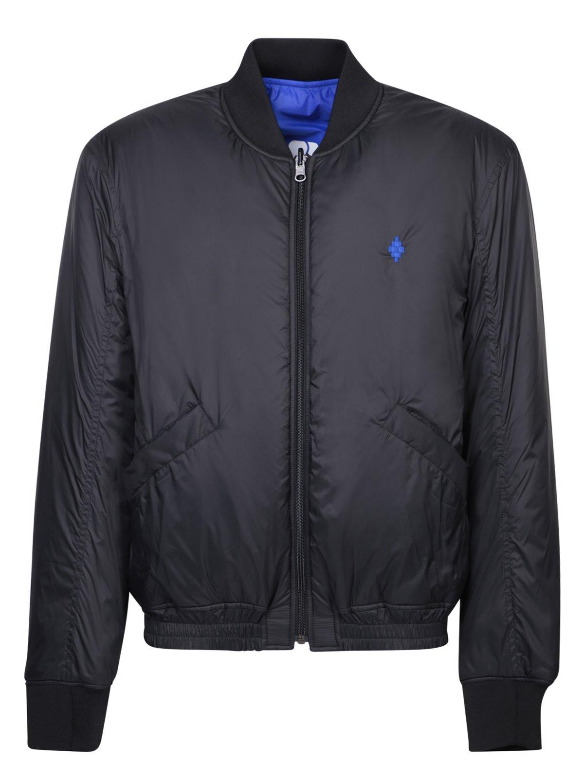 Marcelo Burlon County Of Milan Zip-up Reversible Jacket In Black Blue