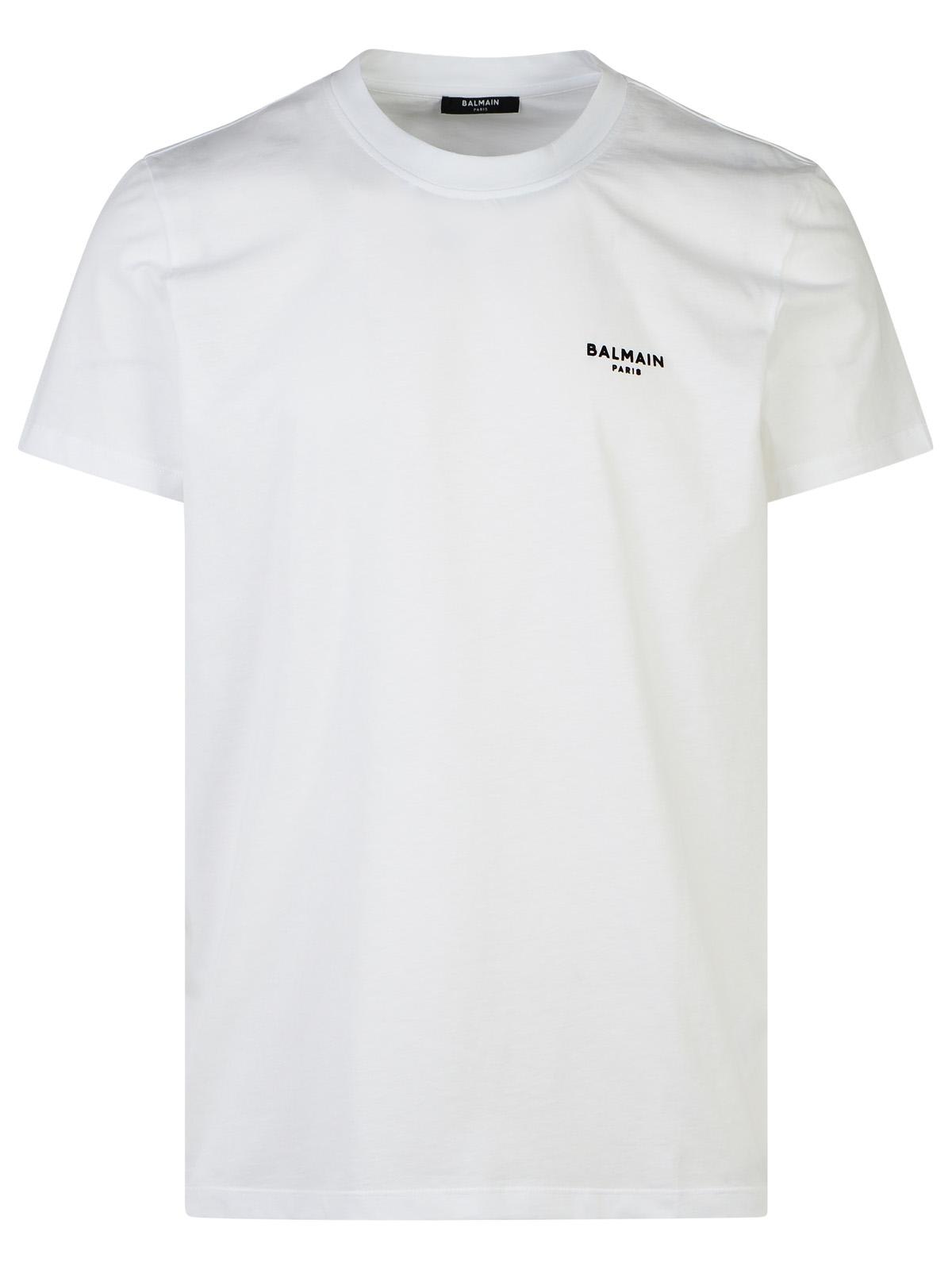 Shop Balmain White Cotton T-shirt