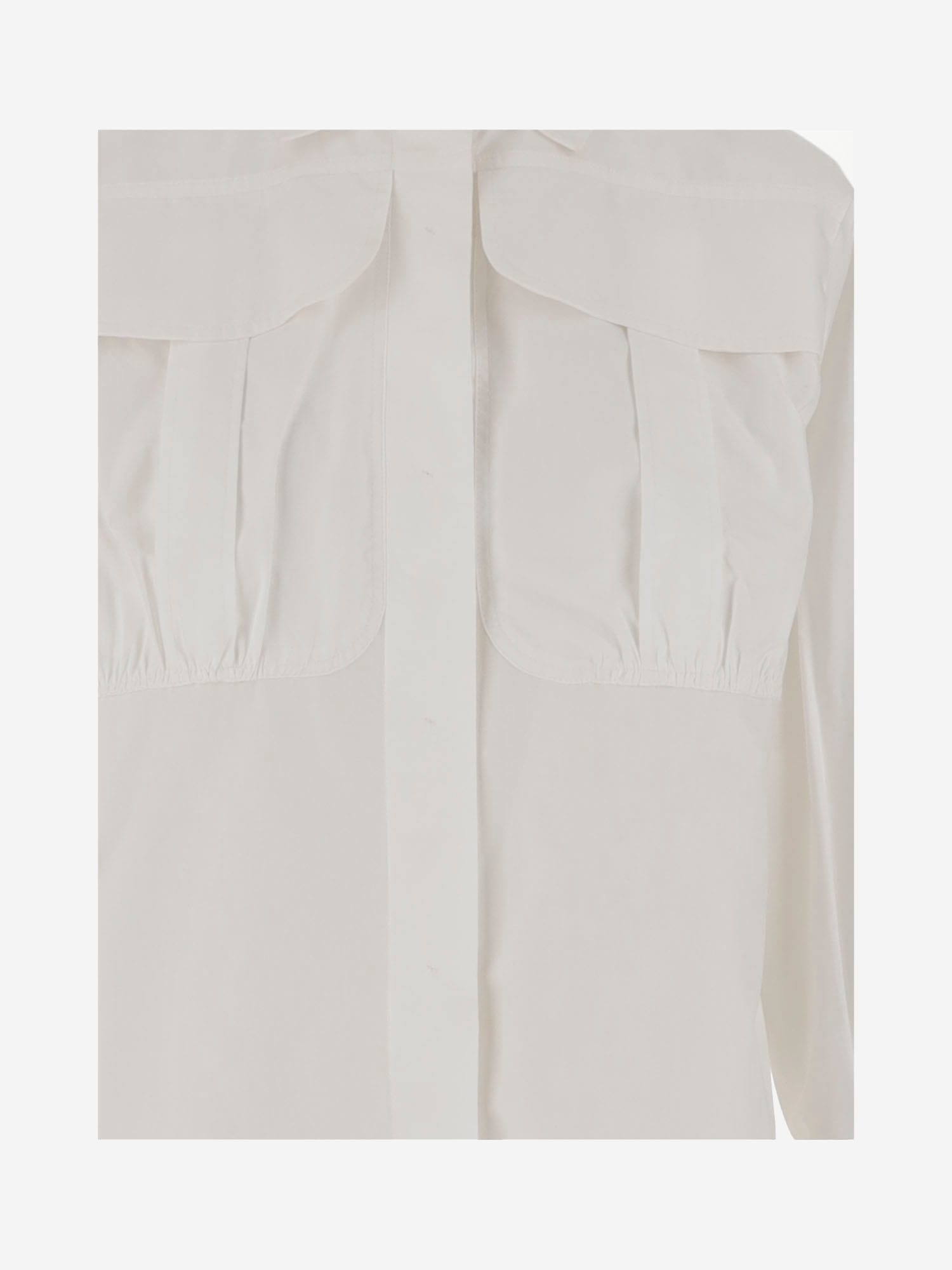 Patou Cotton Shirt With Maxi Pockets In White