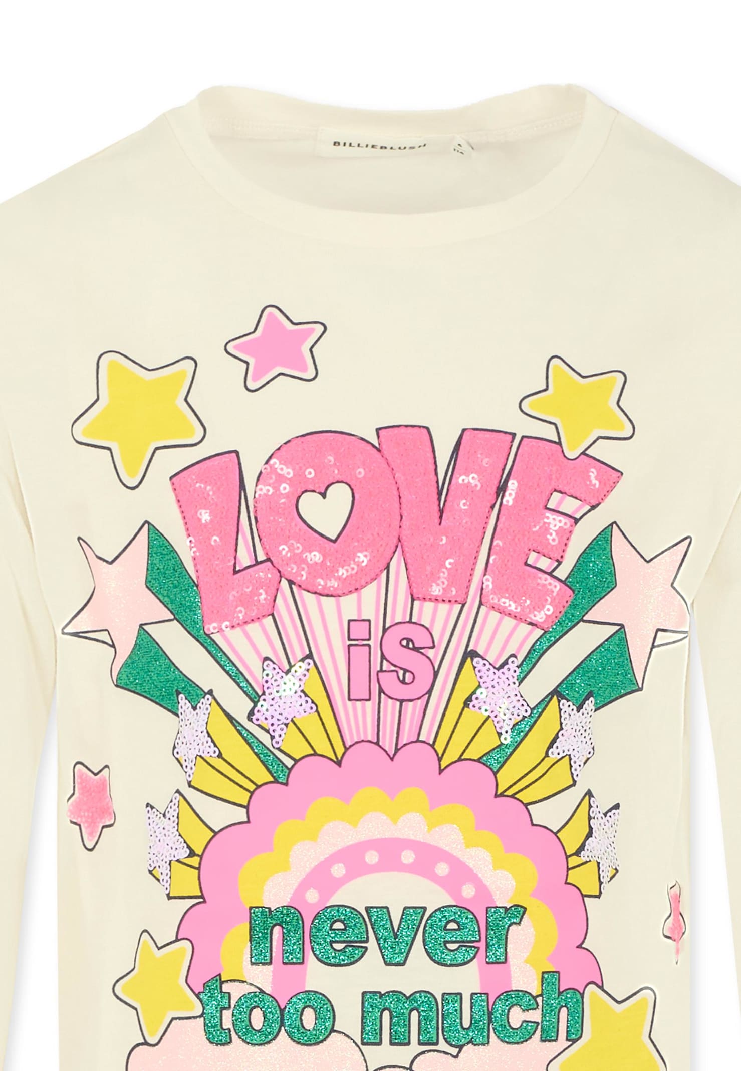 Billieblush Ivory T-shirt For Girl With Stars In White