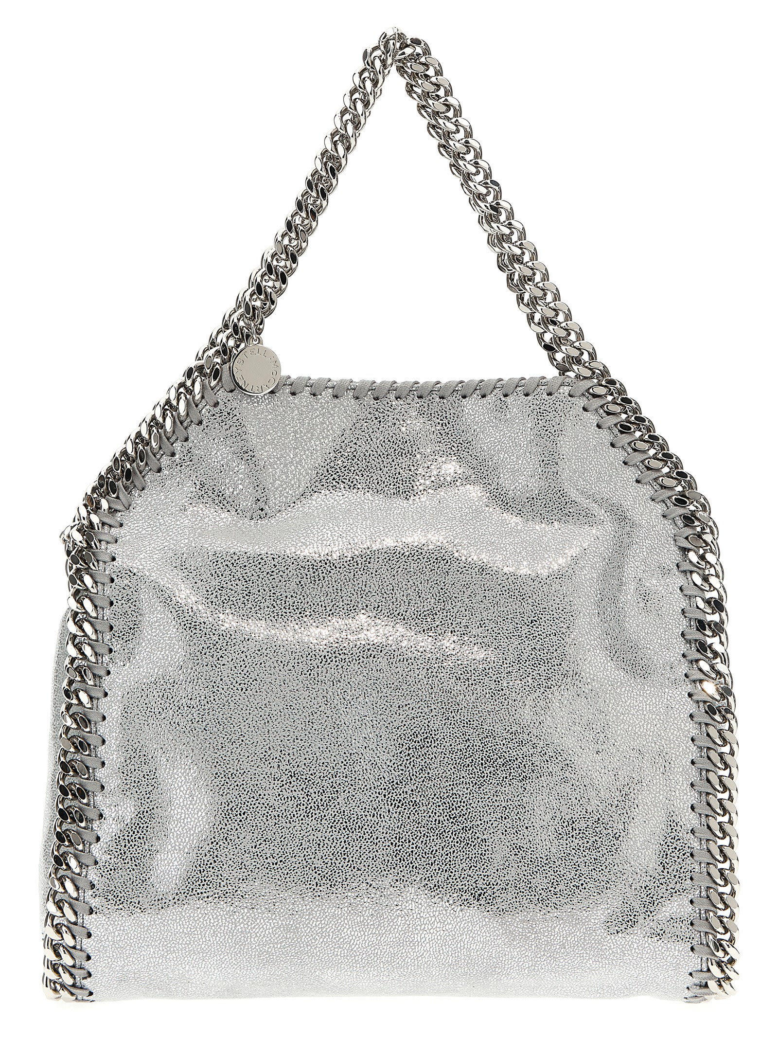 Shop Stella Mccartney Falabella Mini Handbag In Silver