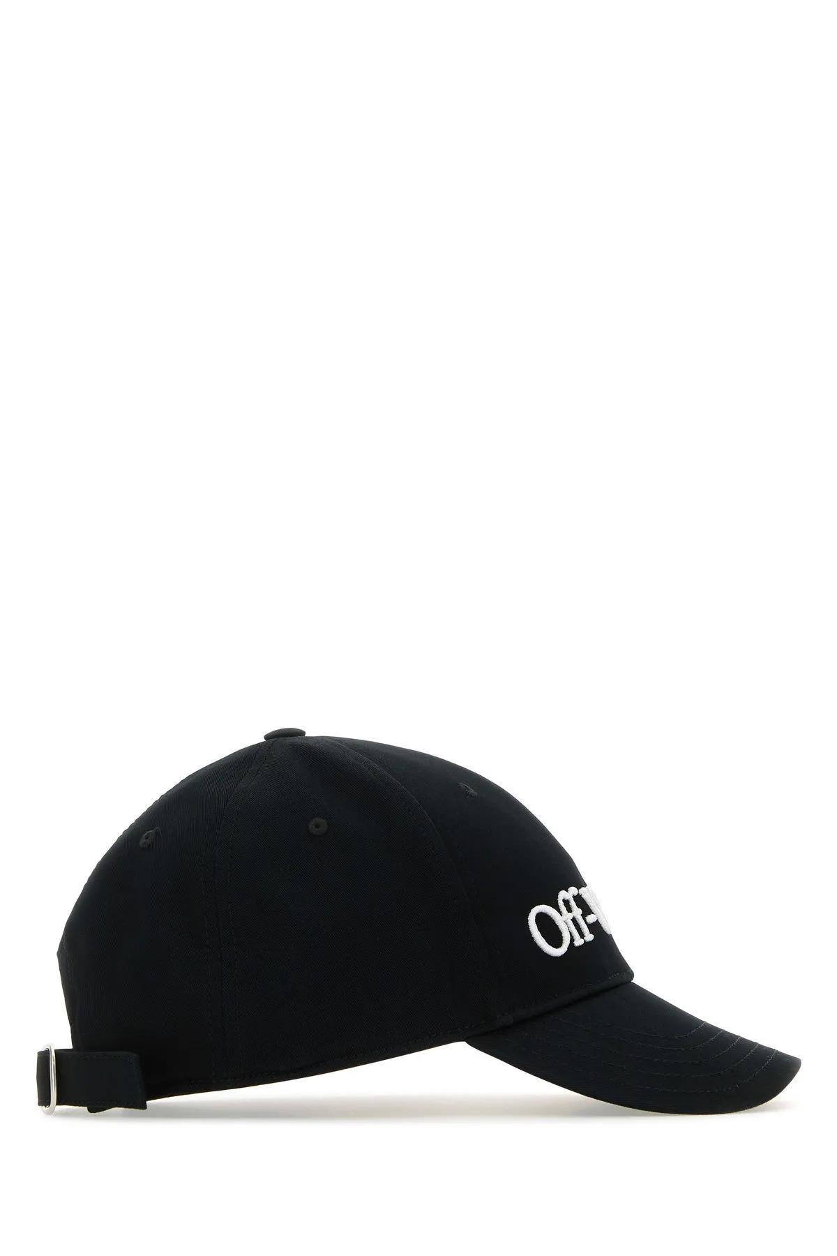 Shop Off-white Black Cotton Baseball Cap In Black - White