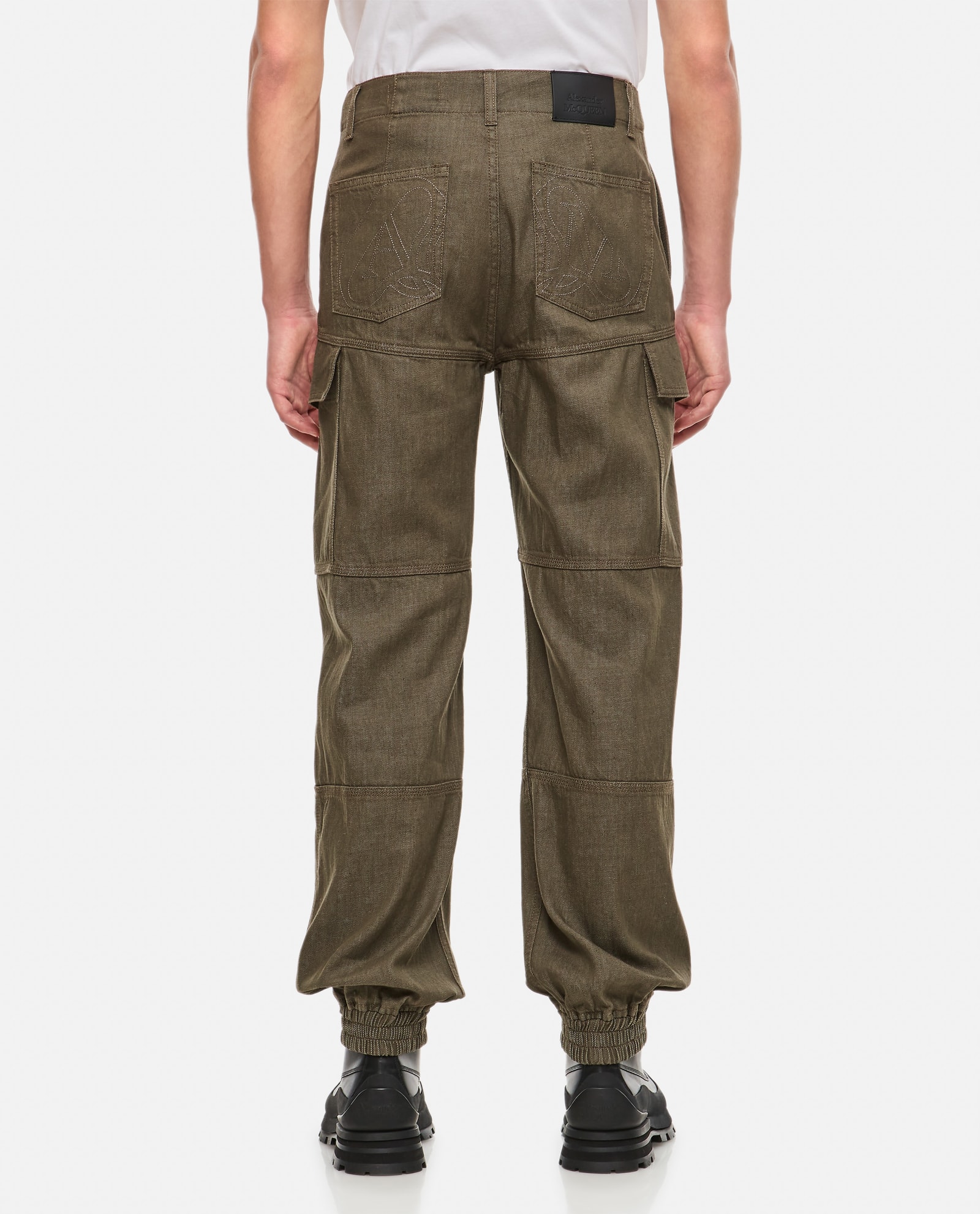 Shop Alexander Mcqueen Denim Cotton Jogger In Verde