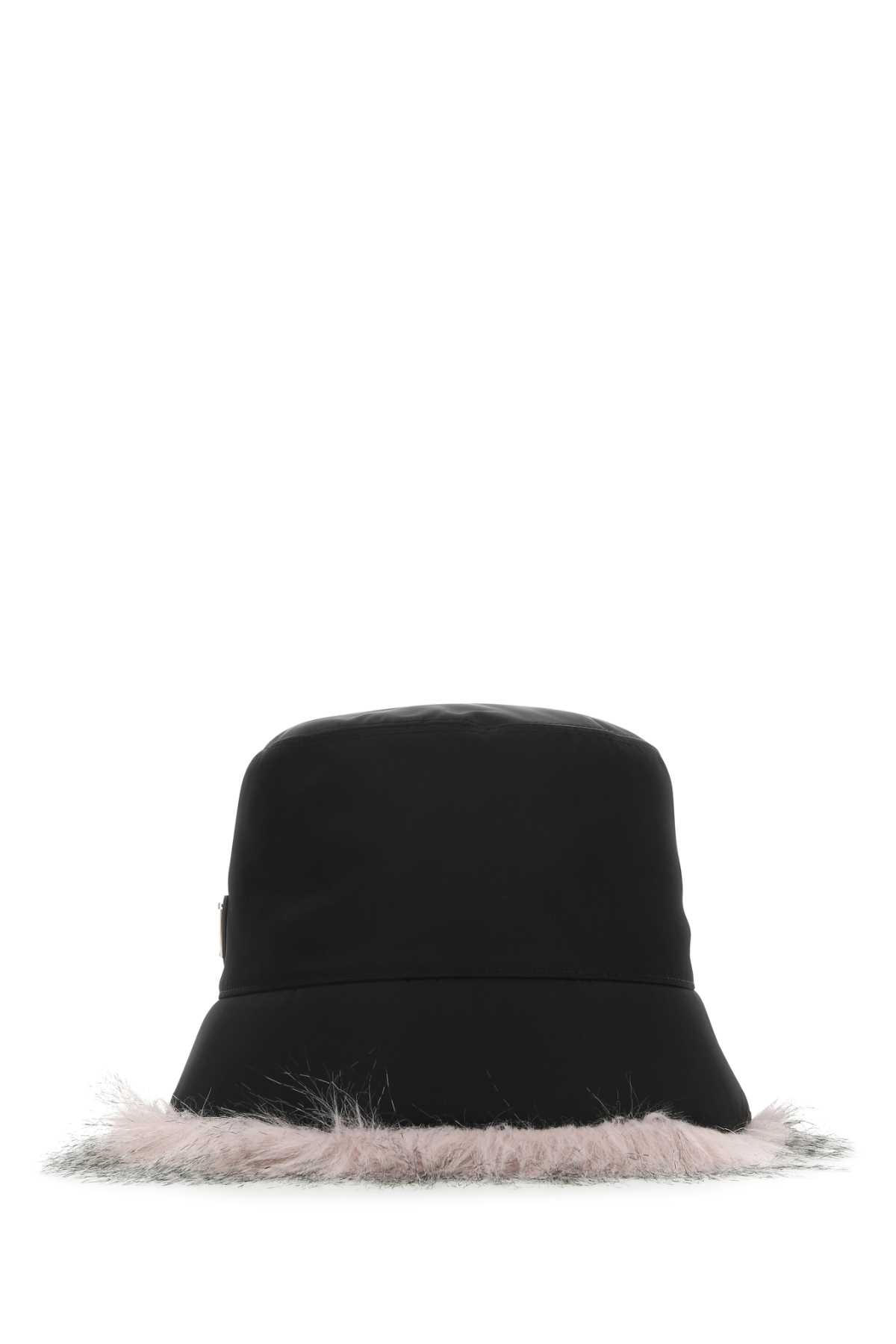Shop Prada Black Re-nylon Hat In Neroalabastro
