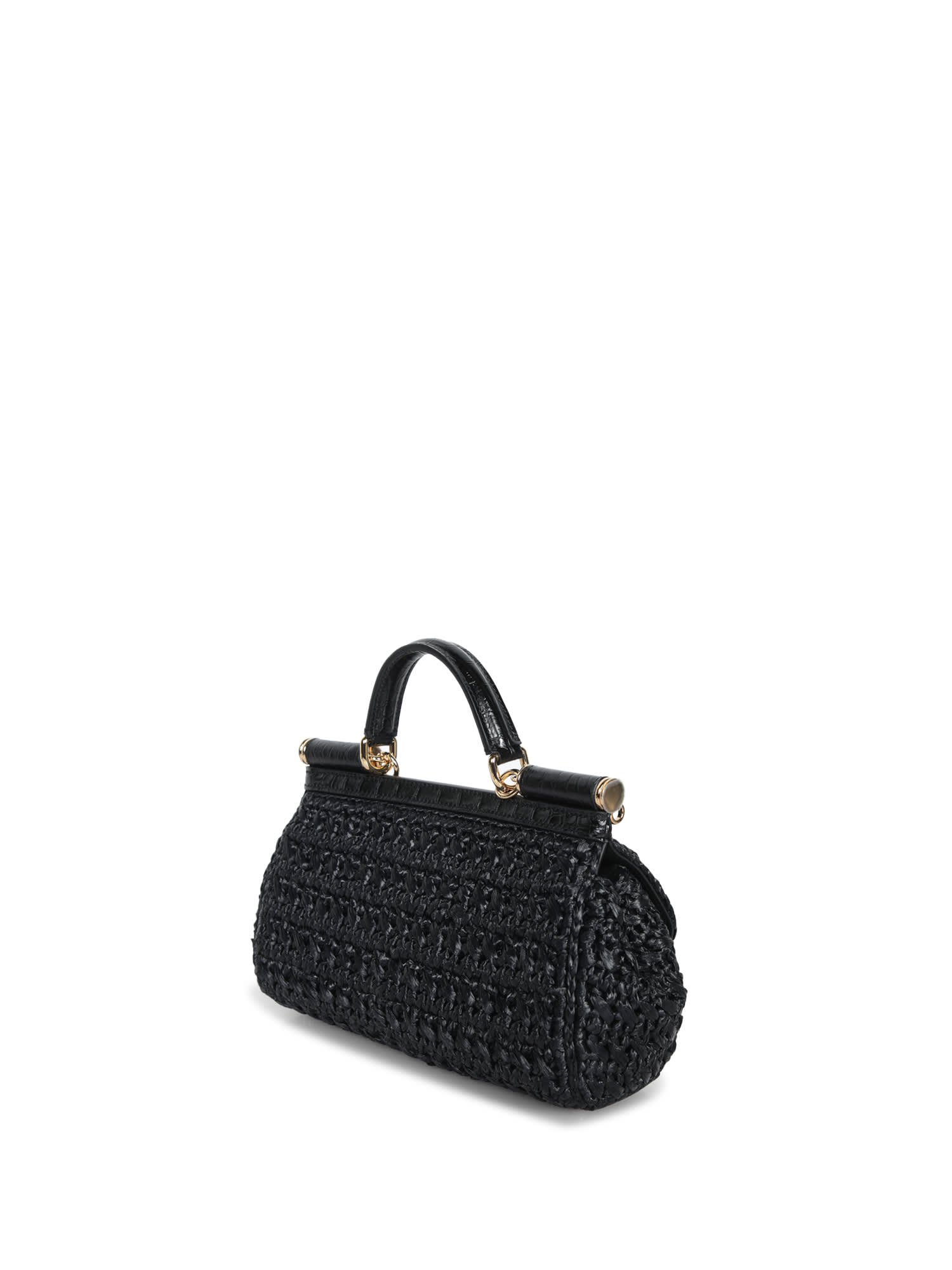 Dolce & Gabbana Sicily Elongated Handbag In Neronerooro