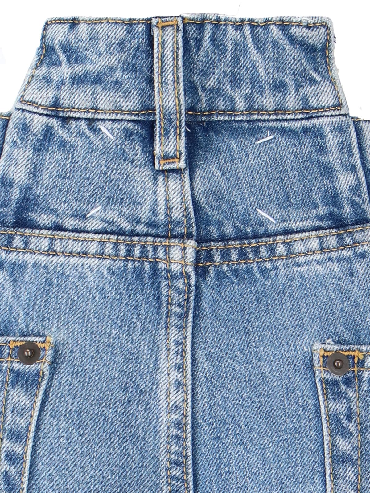 Maison Margiela High Waist Wide Leg Five Pocket Jeans In Blue