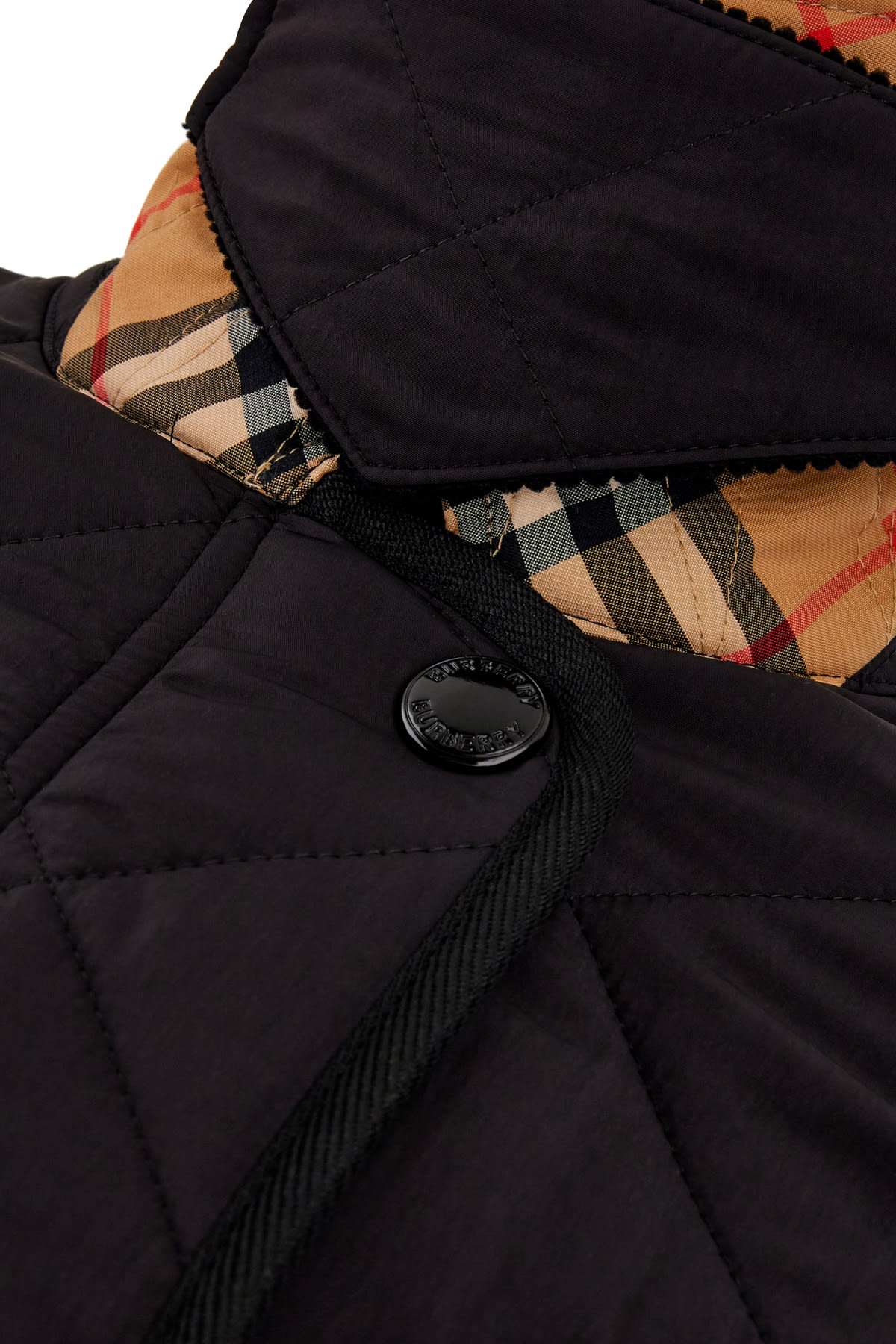 Shop Burberry Black Nylon Padded Jacket