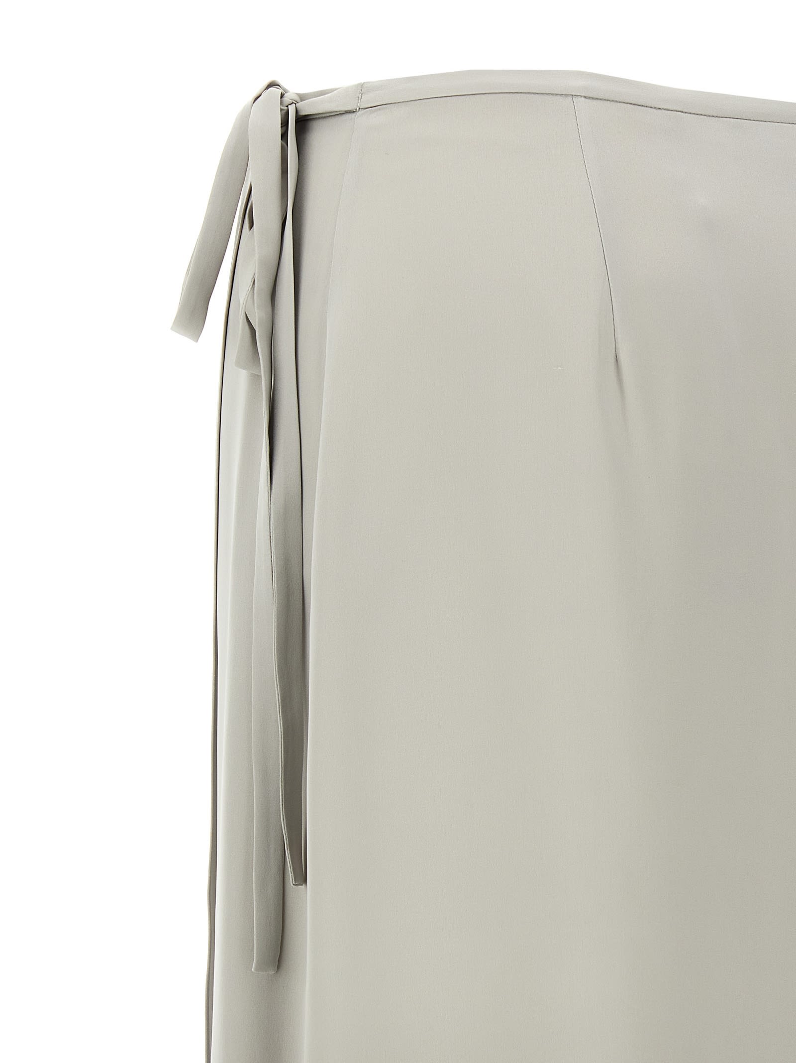 Theory 'tie Wrap' High Waist Midi Skirt In Gray