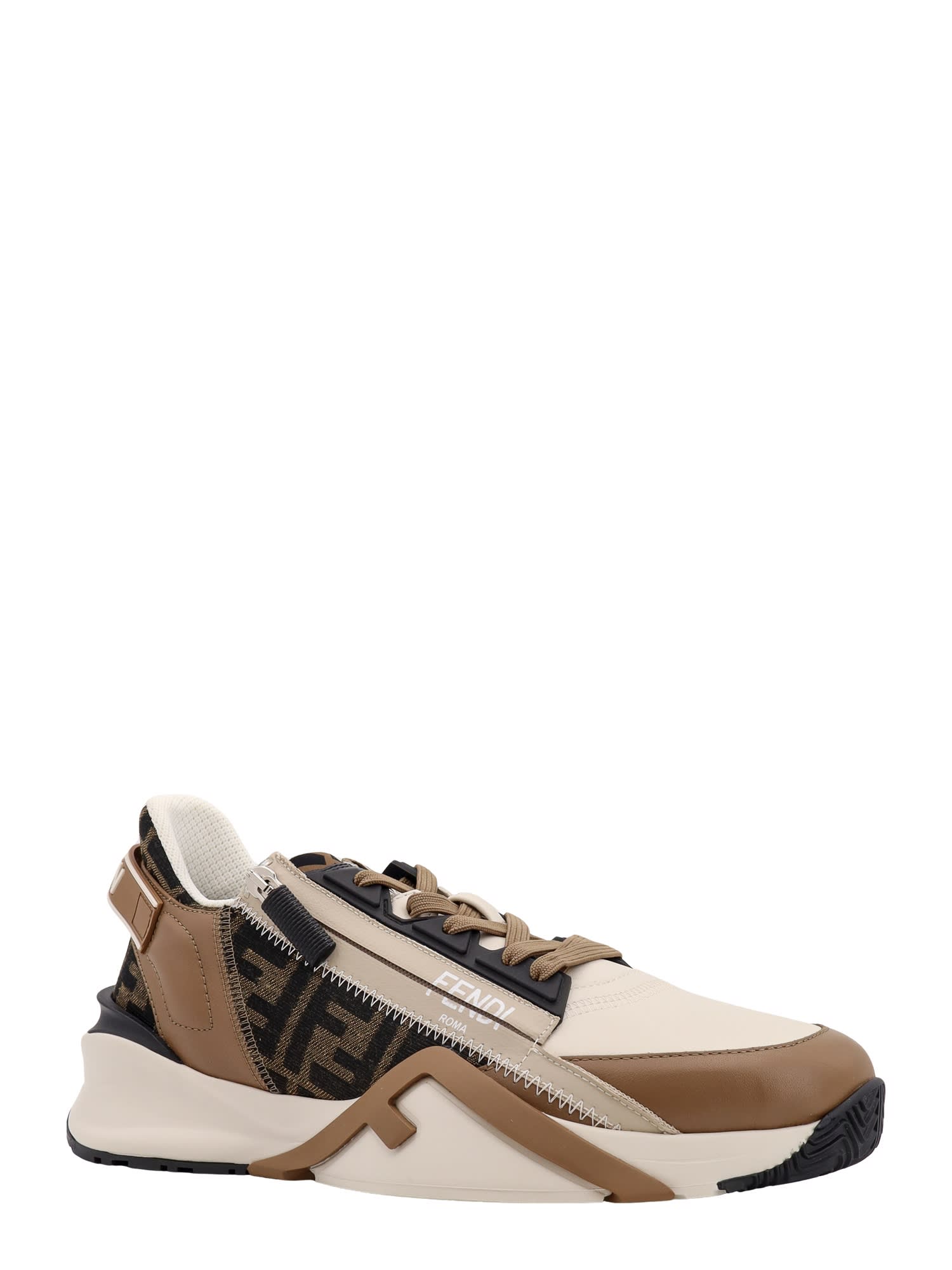 Shop Fendi Flow Sneakers In White