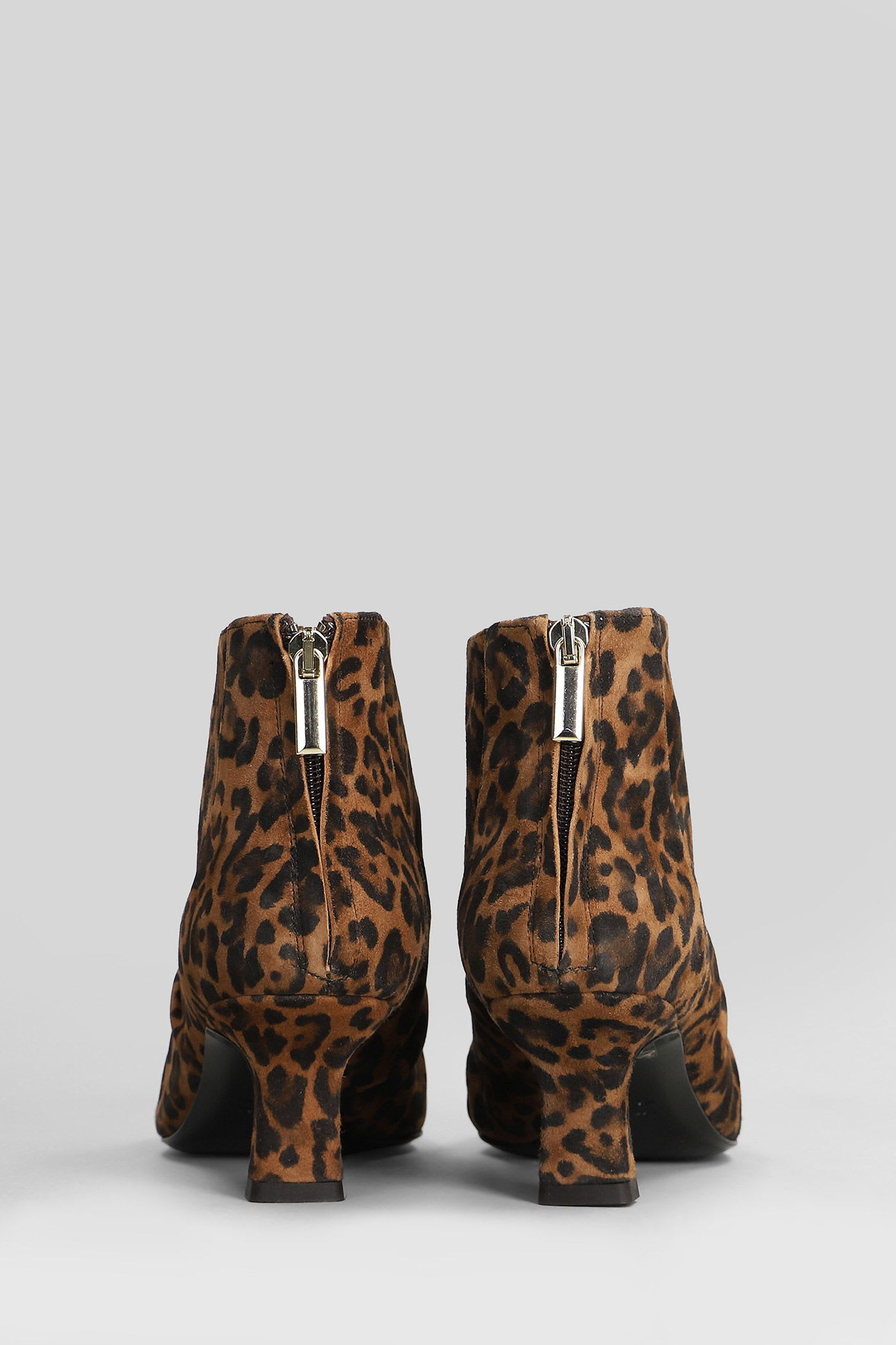 The Seller High Heels Ankle Boots In Animalier Suede In Animal Print