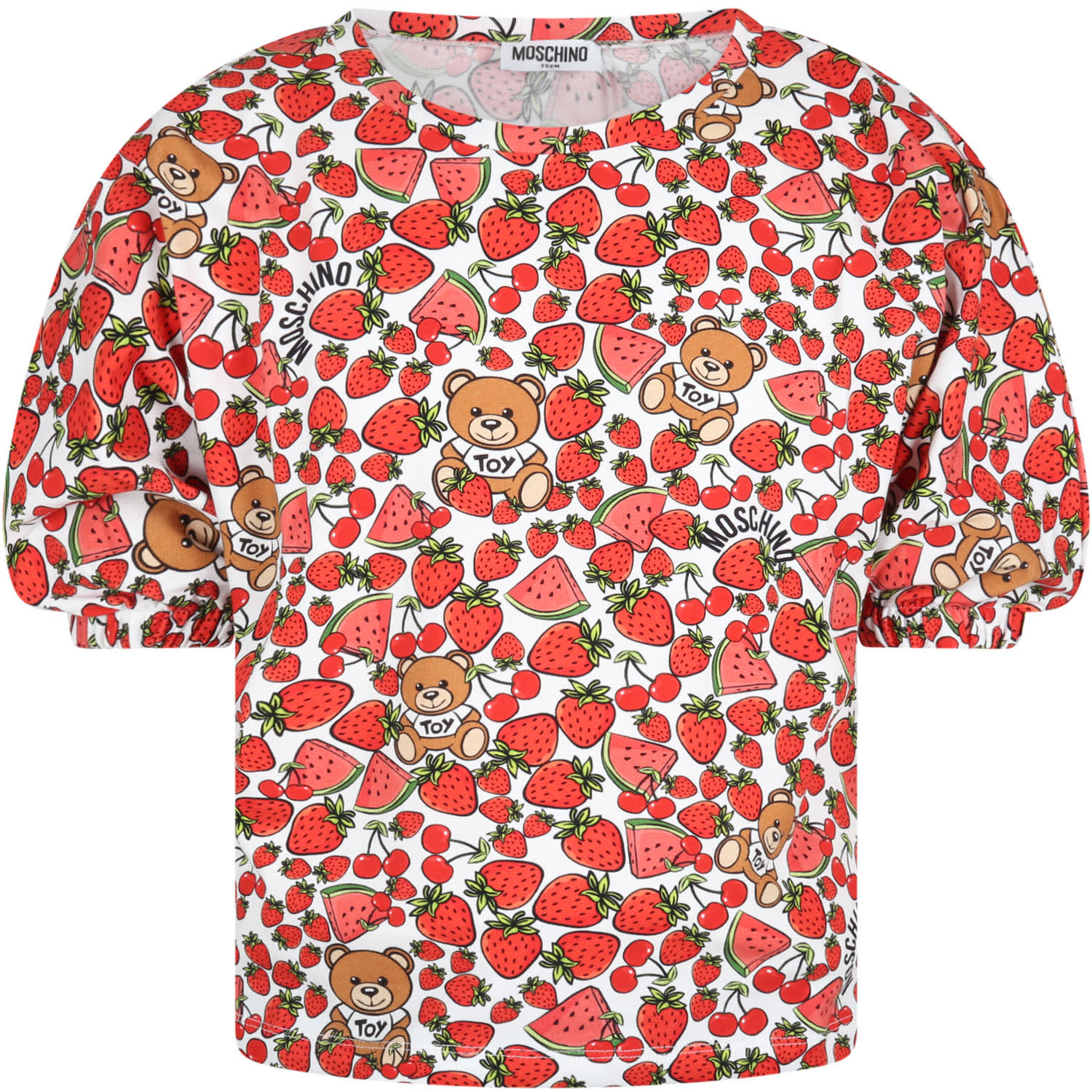 Moschino White T-shirt For Girl With Teddy Bears