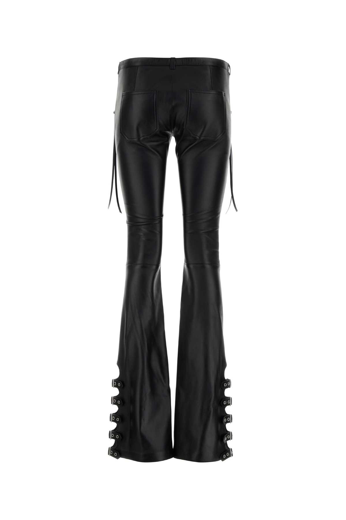 Shop Courrèges Black Nappa Leather Pant