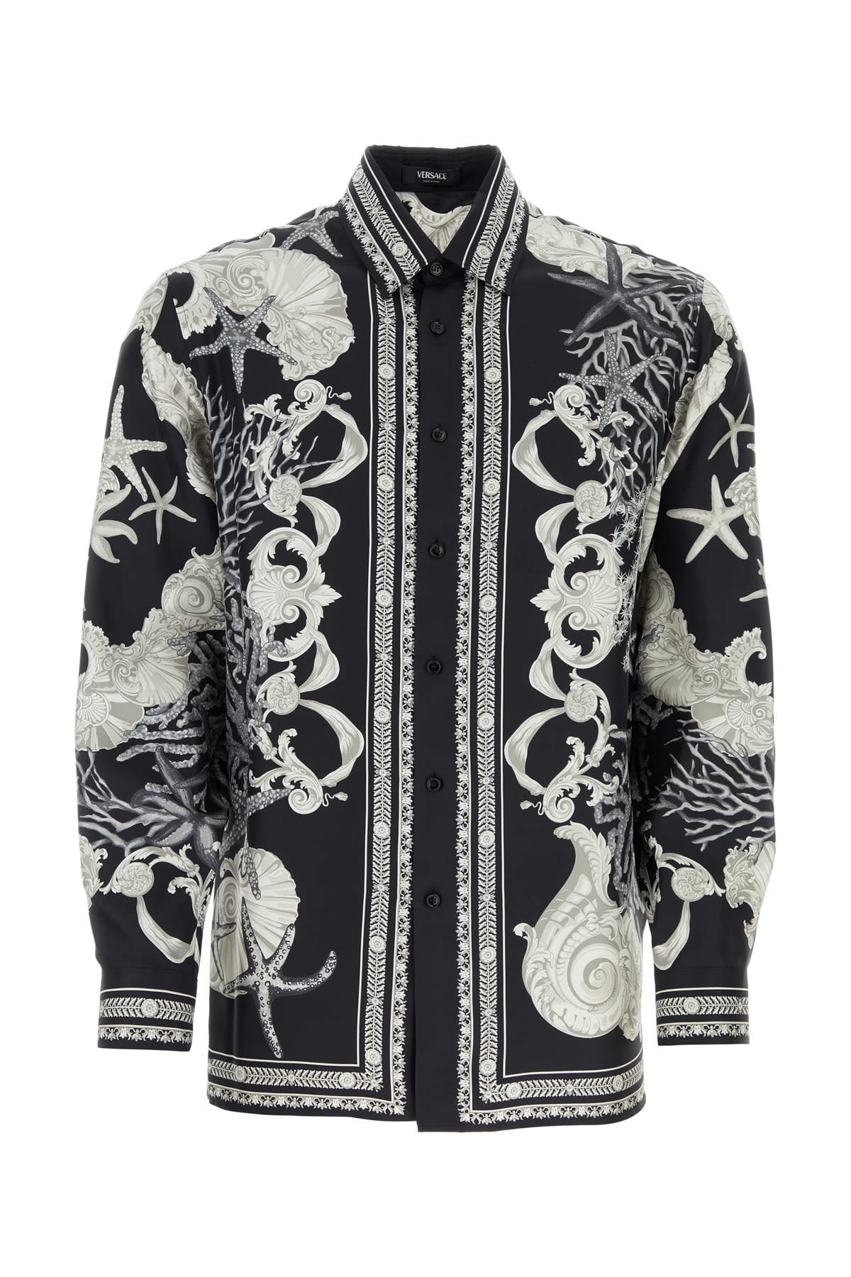 Shop Versace Camicia In Blackconcretebone