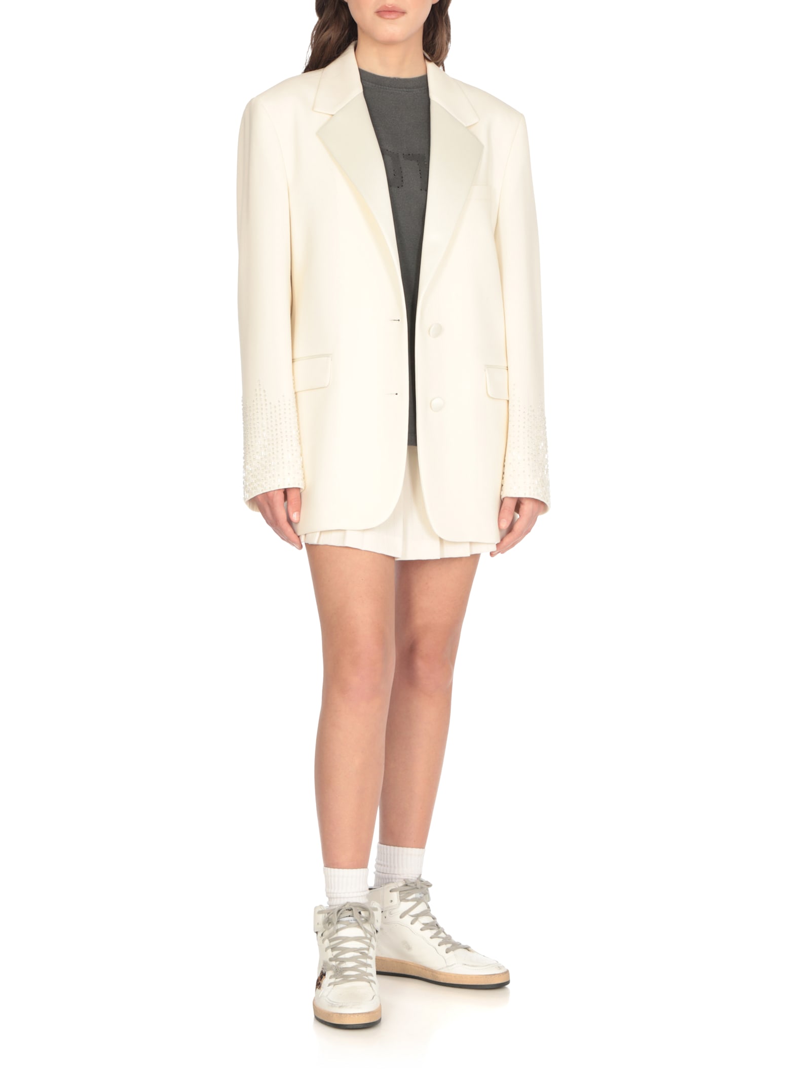 Golden Goose Sky-star Sneakers With Leo Ponyskin Inserts In White