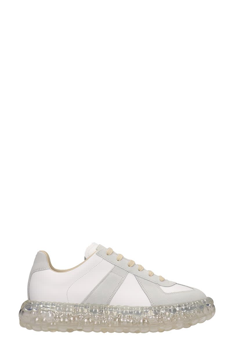 MAISON MARGIELA REPLICA SNEAKERS IN WHITE LEATHER,11261283