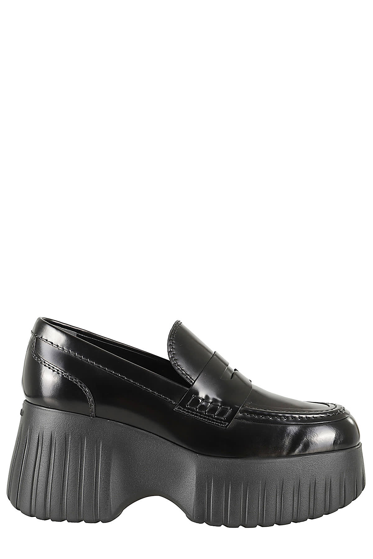 Shop Hogan H Stripes Wedge Mocassino In Nero