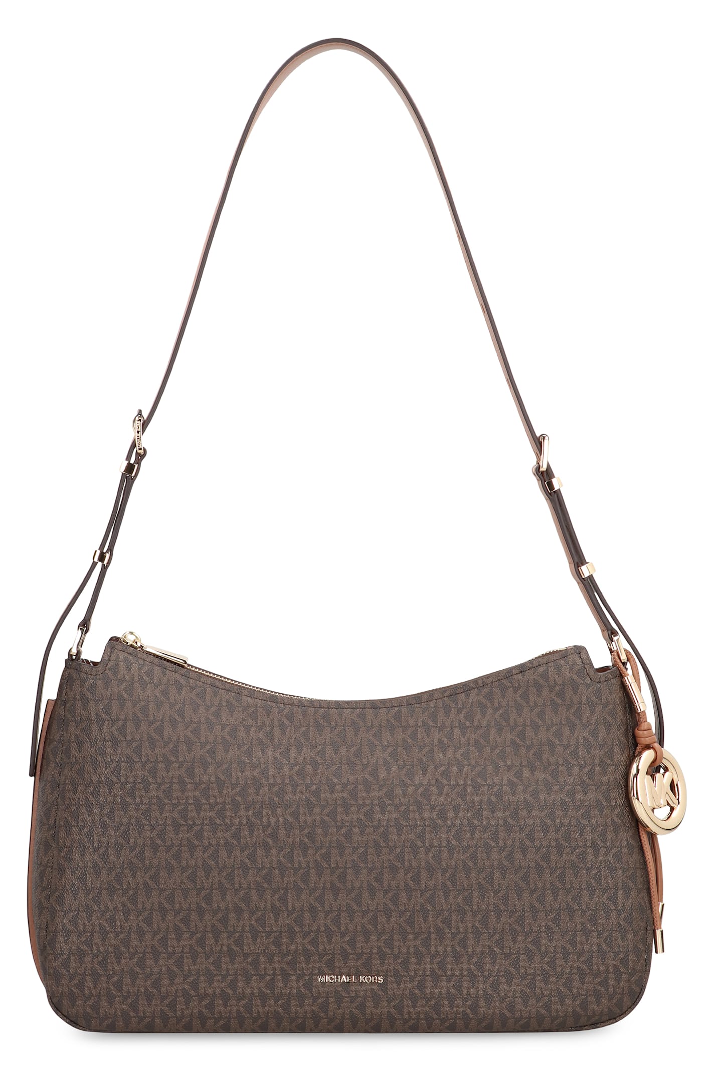Michael Kors Medium Nolita Shoulder Bag With Logo In Brown