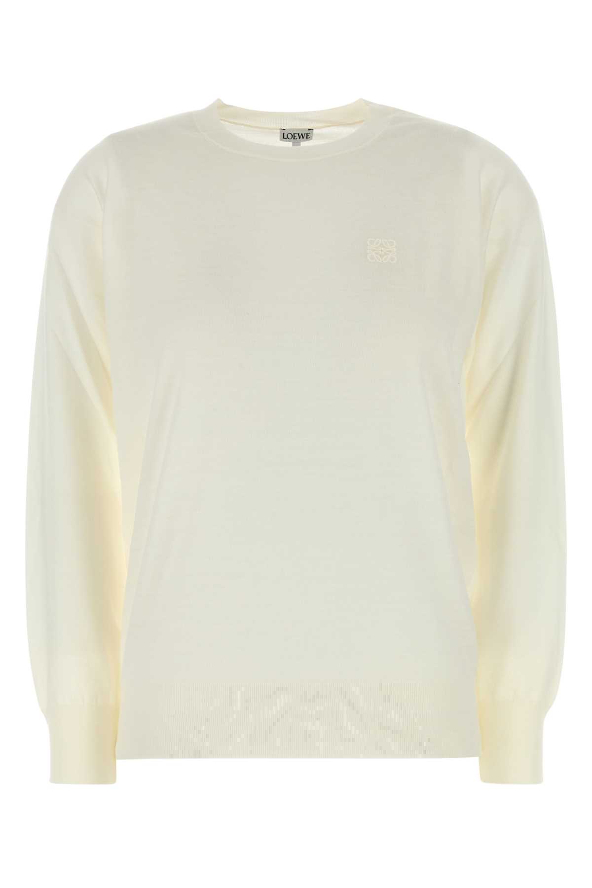 Loewe Ivory Wool Sweater In Neutral