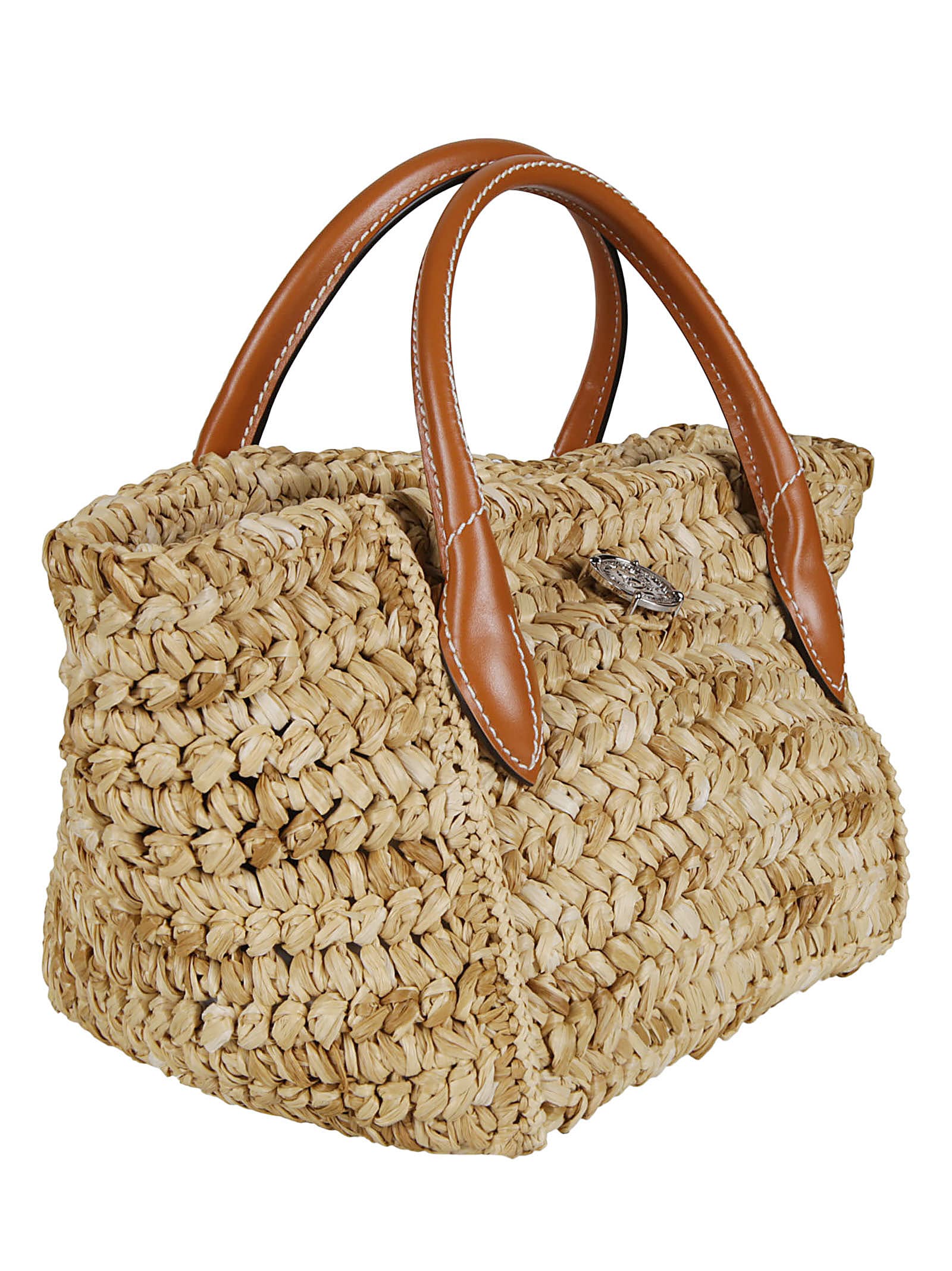 Shop Ermanno Scervino Logo Weaved Tote In Paglia