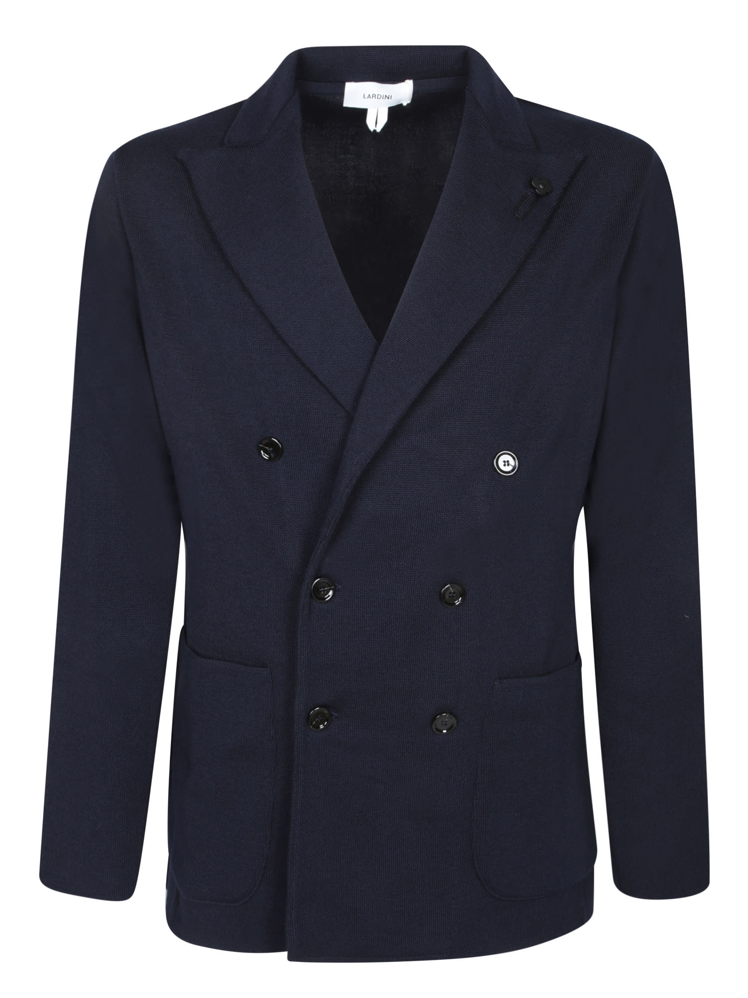 Lardini Blue Wool Cardigan Jacket In Blue