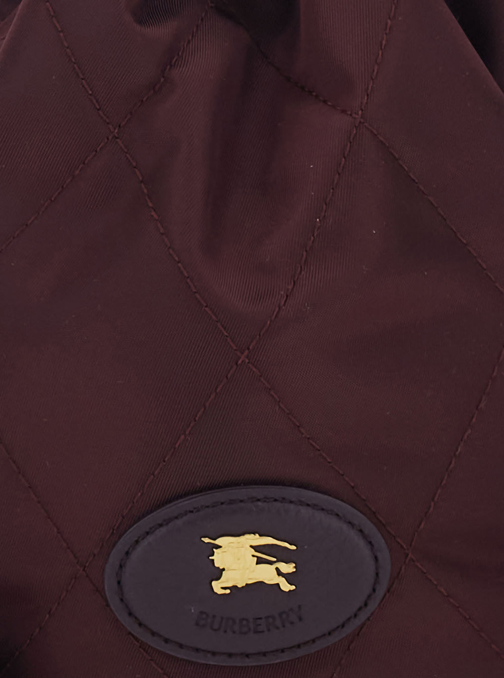 Burberry Women Bordeaux Handbag With Chain Shoulder Strap And Ekd Patch On The Front In Fabric Woman In Burgundy