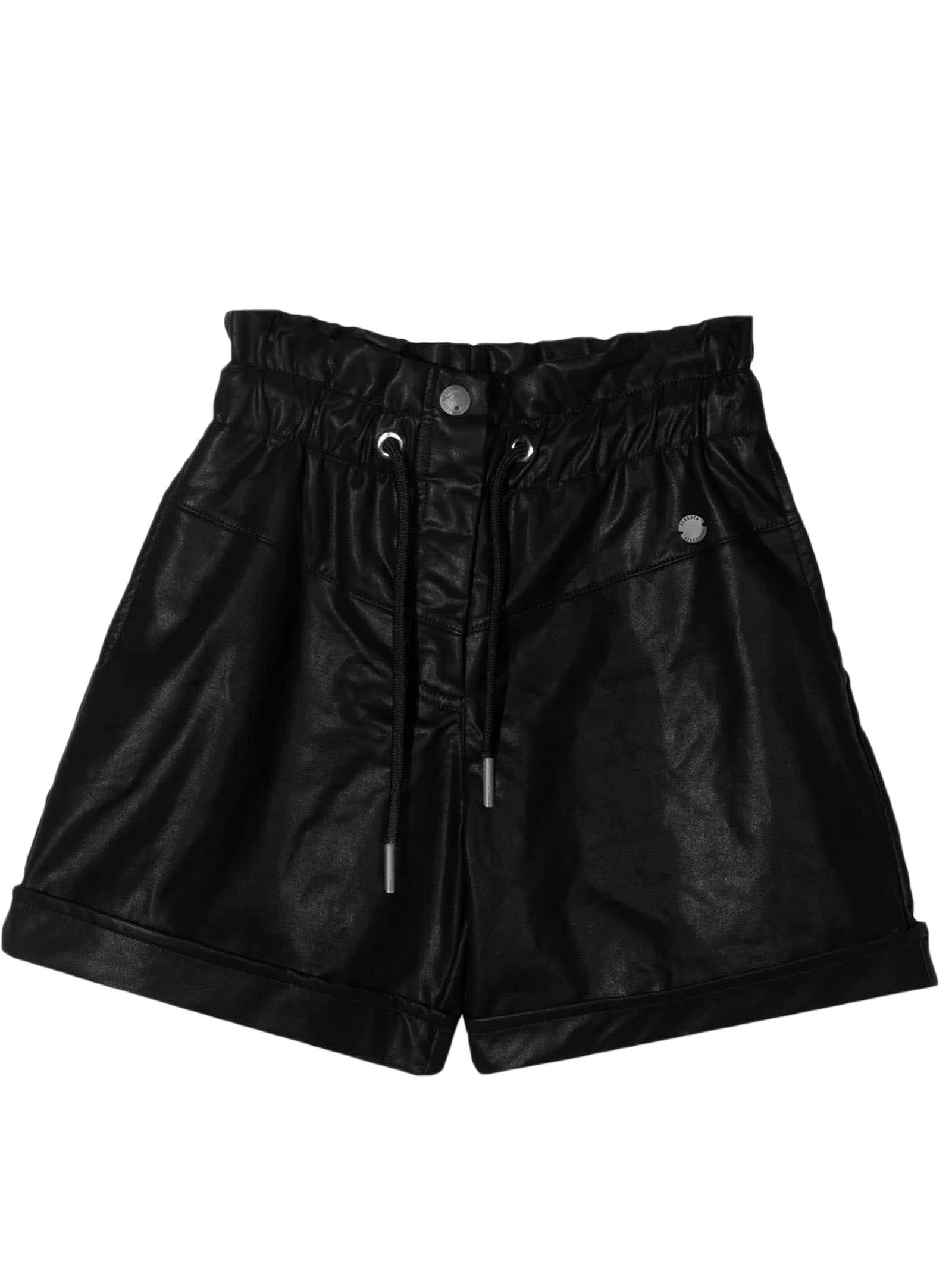 Alberta Ferretti Black Faux Leather Shorts